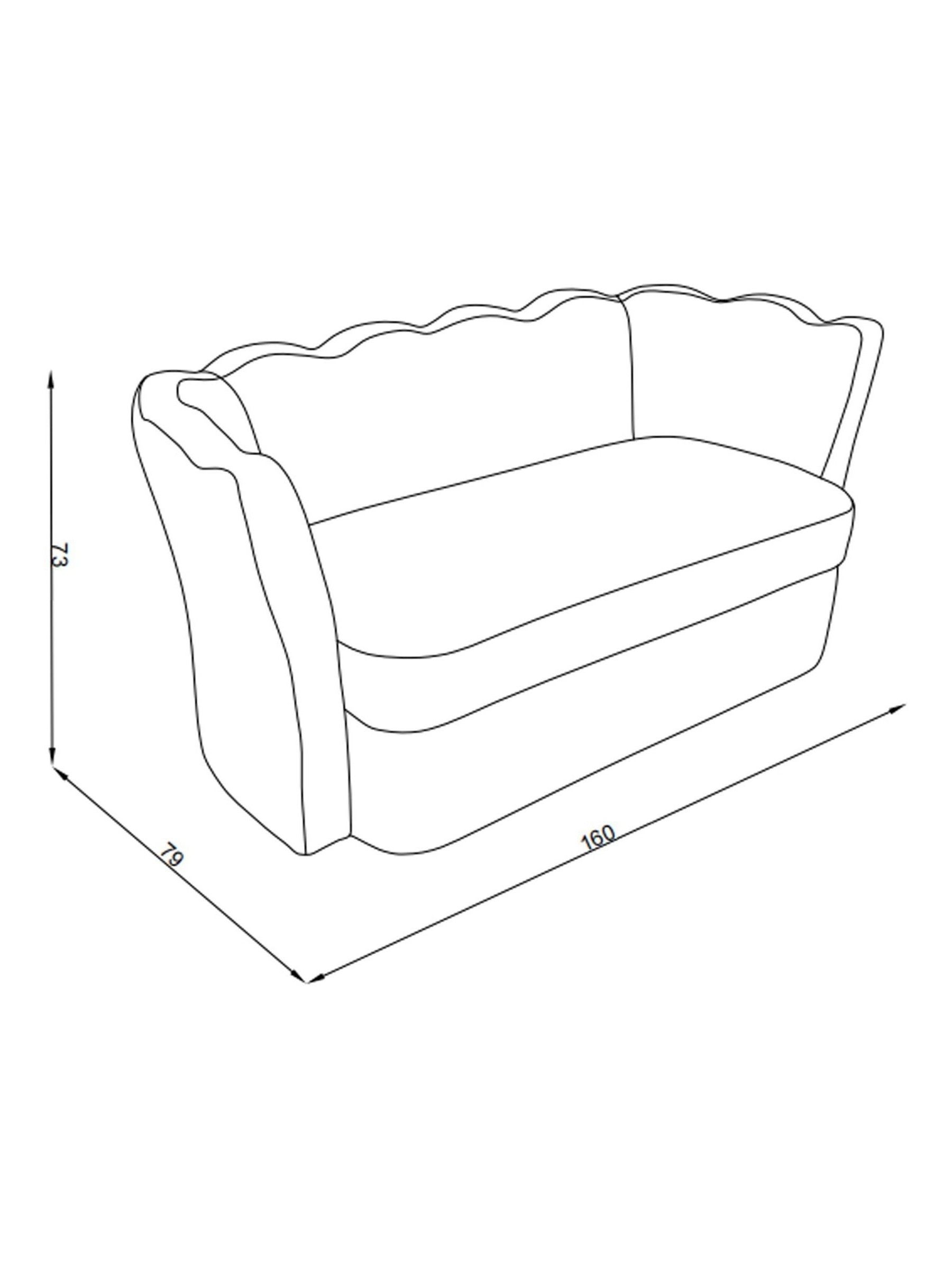 Maya 2 Seater Sofa in Pistachio Green Velvet - Image 4 of 6