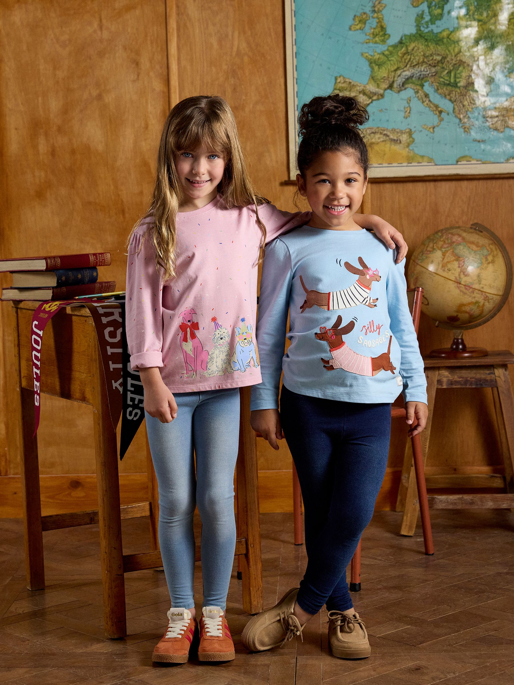 Girls' Ava Pink Dog Print Long Sleeve Top - Image 2 of 8