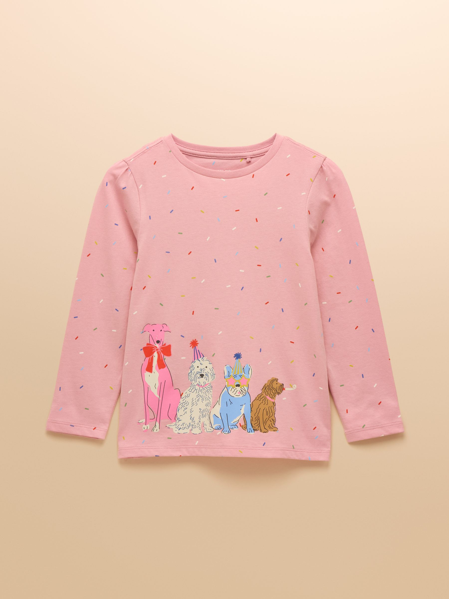 Girls' Ava Pink Dog Print Long Sleeve Top - Image 3 of 8