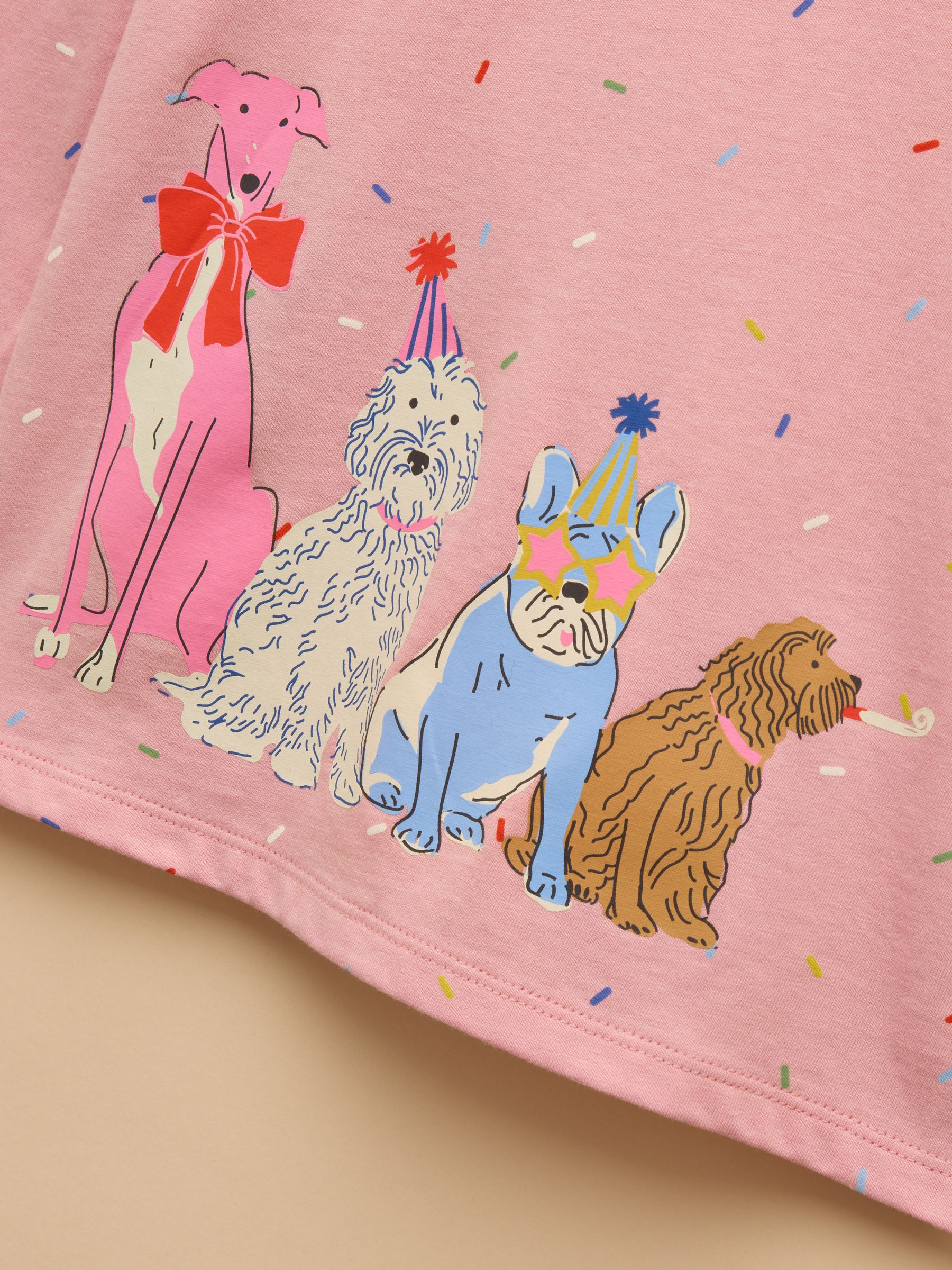 Girls' Ava Pink Dog Print Long Sleeve Top - Image 5 of 8