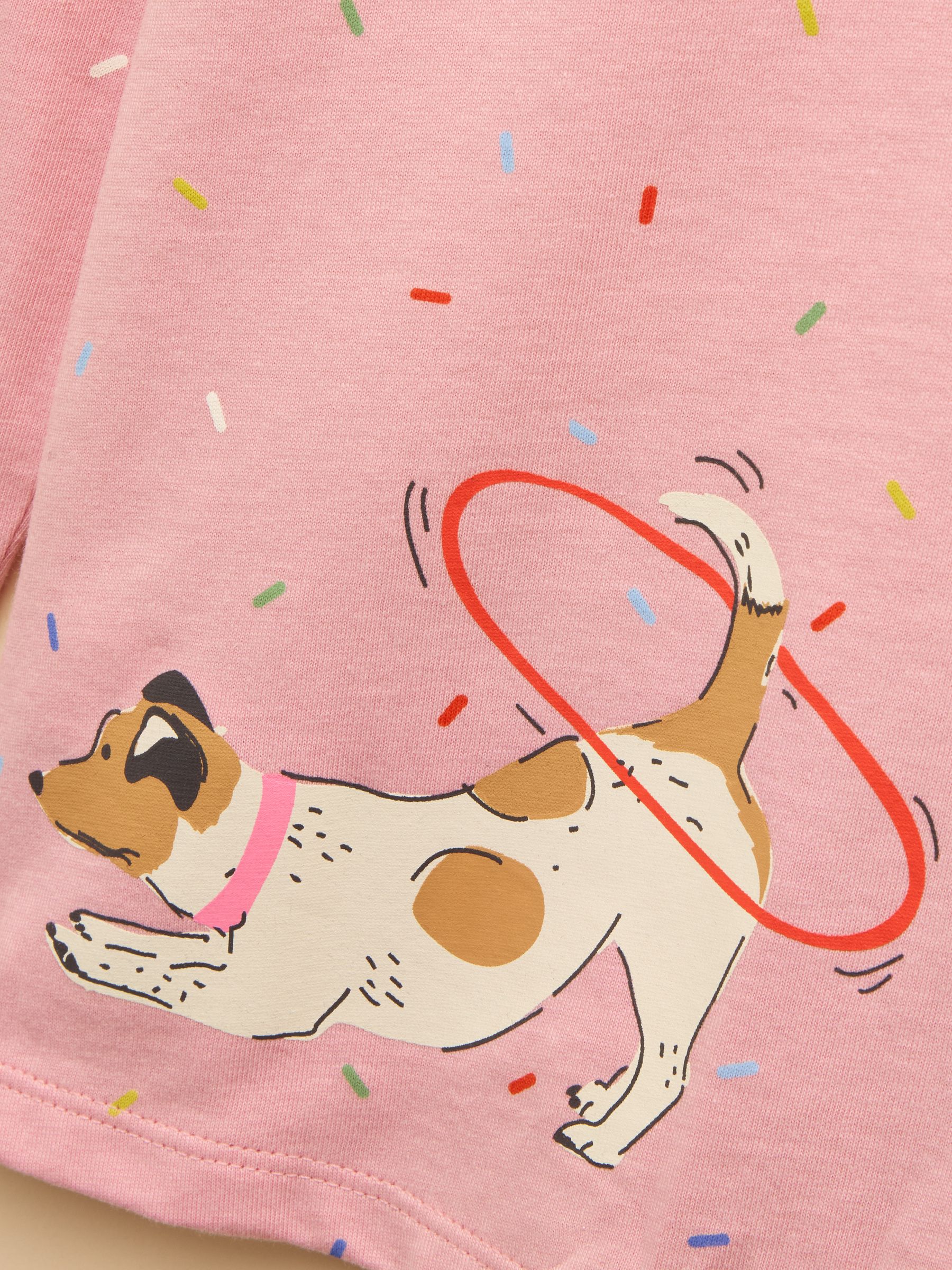 Girls' Ava Pink Dog Print Long Sleeve Top - Image 7 of 8
