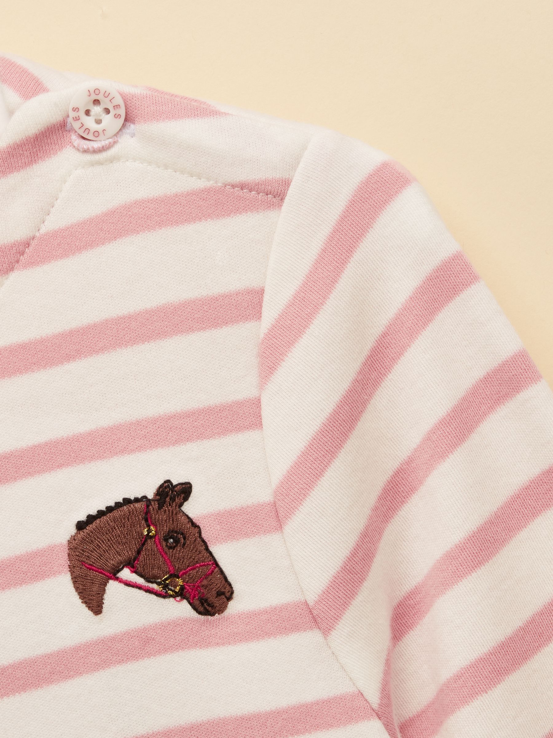 Girls' Harbour Pink & Cream Long Sleeve Jersey Top - Image 4 of 5