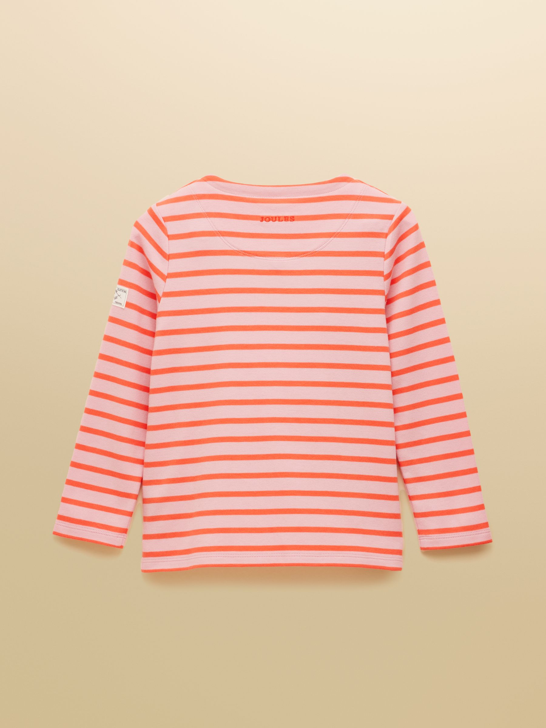 Girls' Harbour Pink and Orange Stripe Long Sleeve Jersey Top - Image 2 of 5