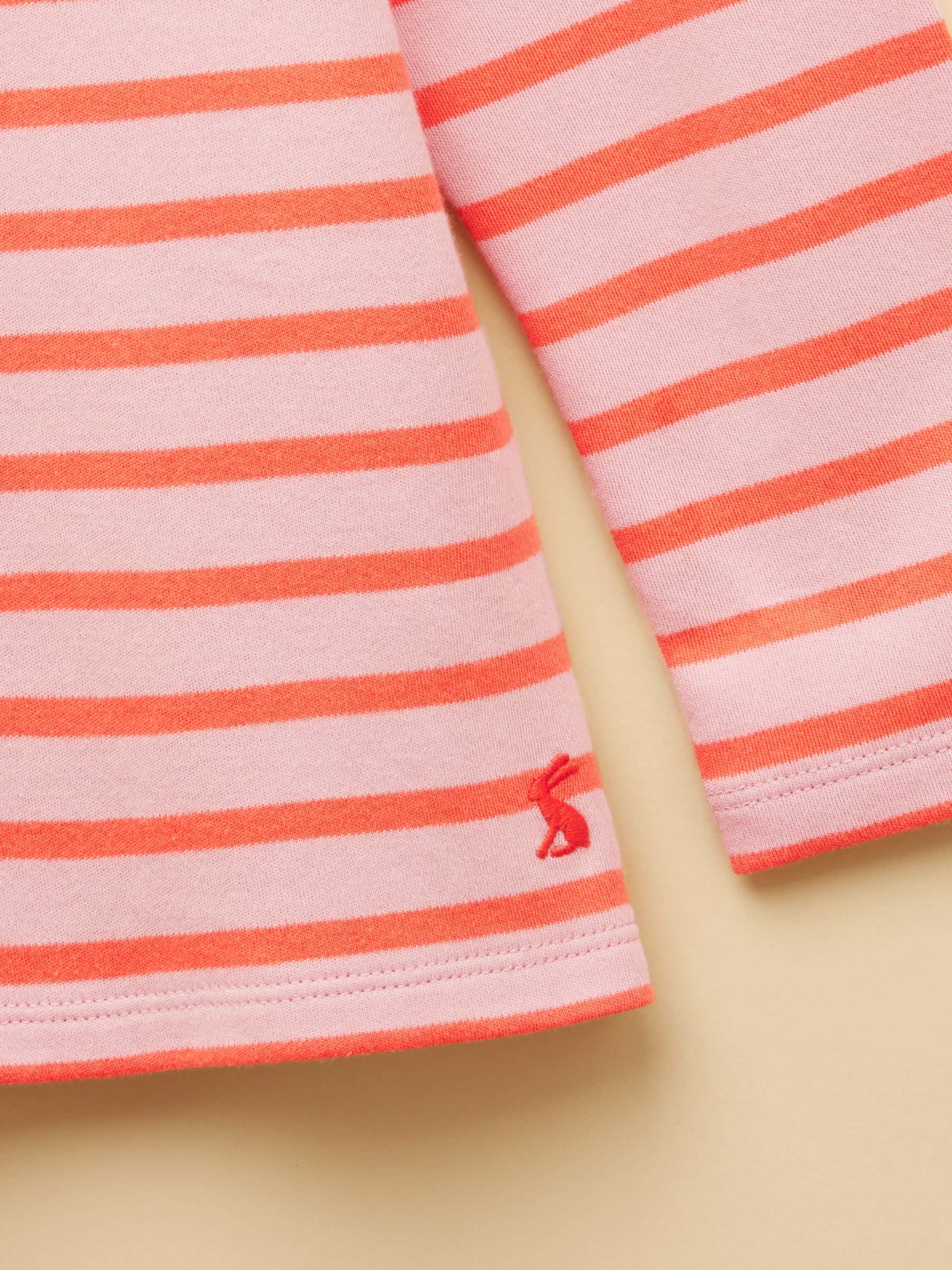 Girls' Harbour Pink and Orange Stripe Long Sleeve Jersey Top - Image 4 of 5