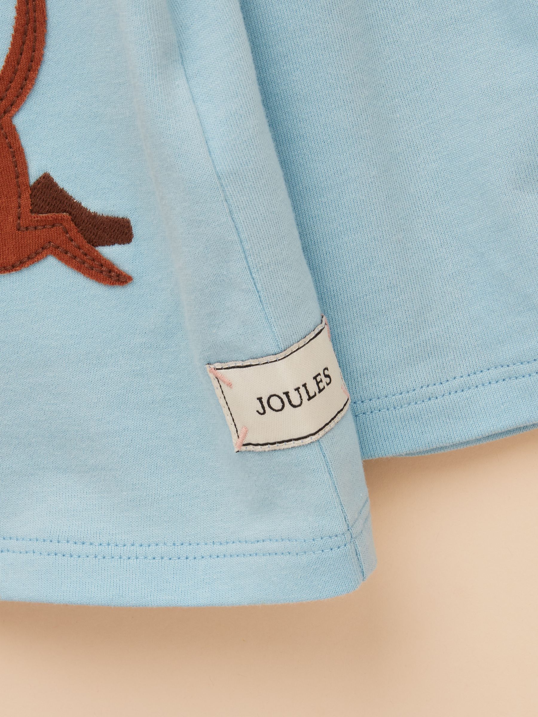 Girls' Ava Blue Sausage Dog Applique Long Sleeve Top - Image 6 of 7