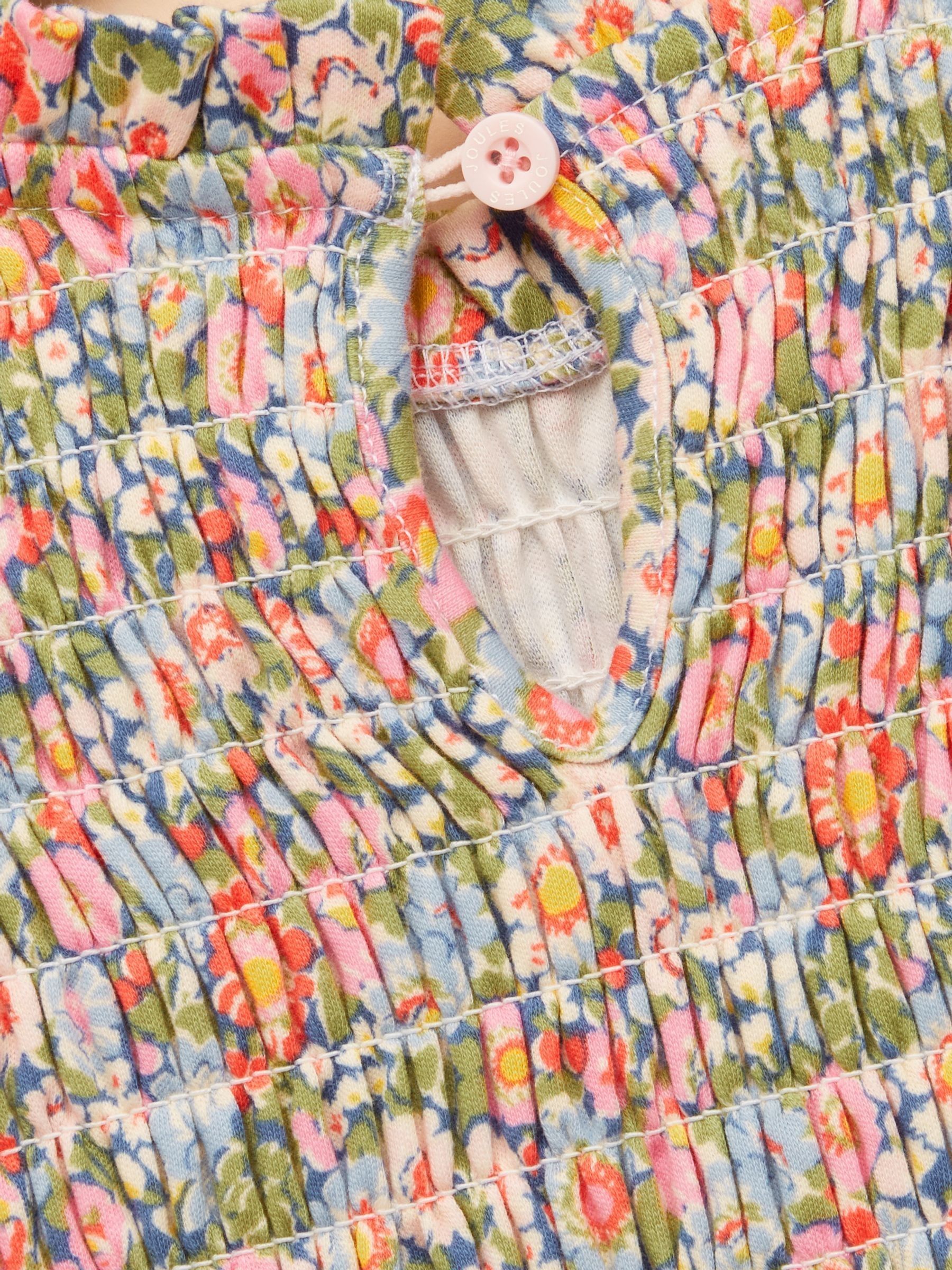 Girls' Gracie Pink Ditsy Long Sleeve Shirred Top - Image 8 of 8