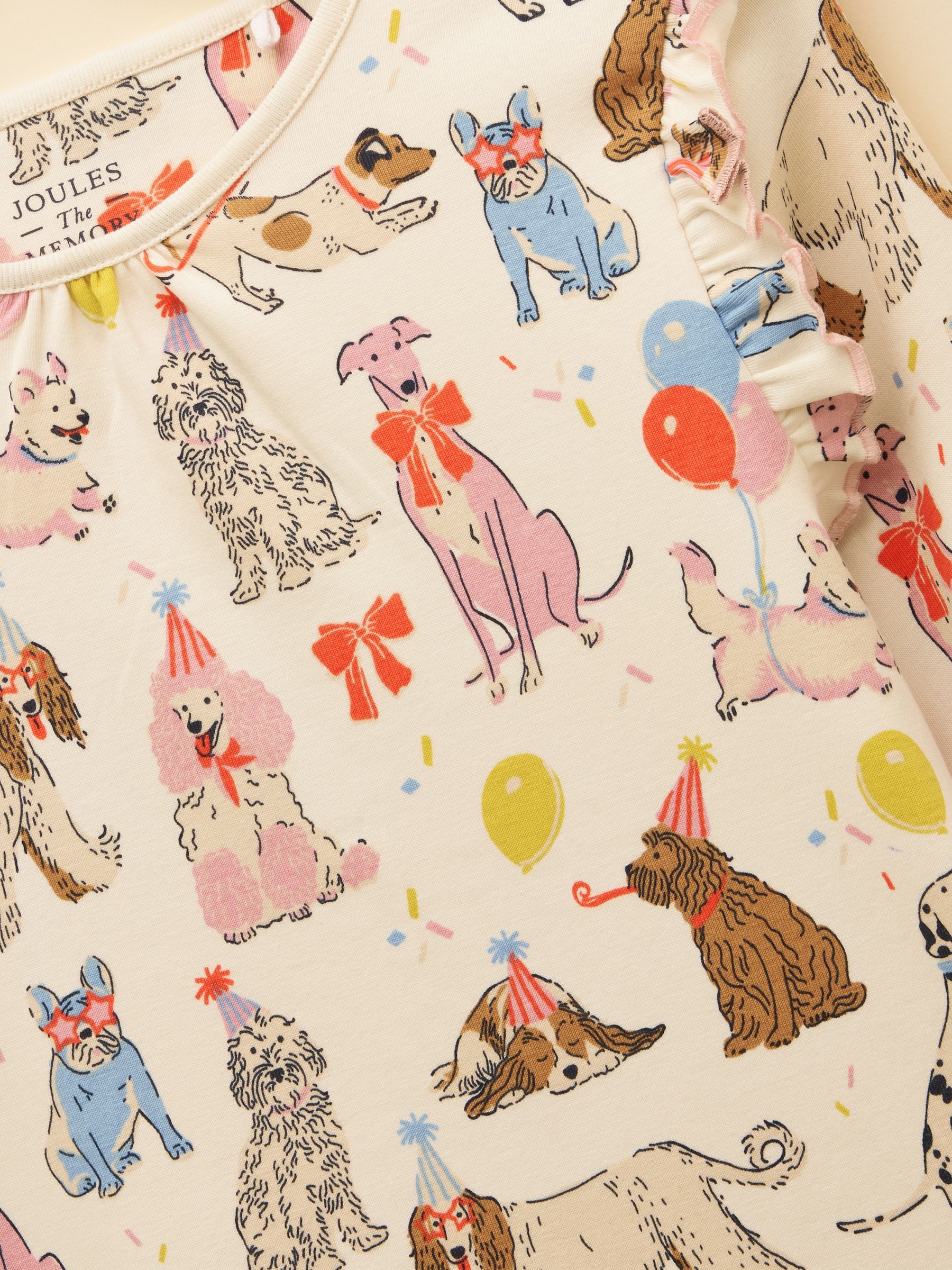 Girls' Kipwell Cream Dogs Long Sleeve Pyjama Set - Image 3 of 5