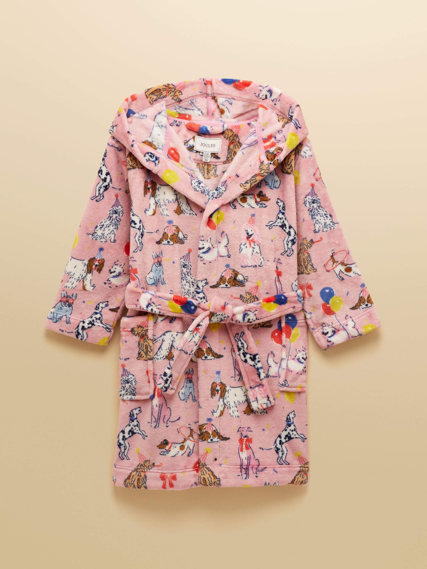 Girls' Snug Pink Dogs Dressing Gown - Image 1 of 4 Girls' Snug Pink Dogs Dressing Gown - Image 1 of 4