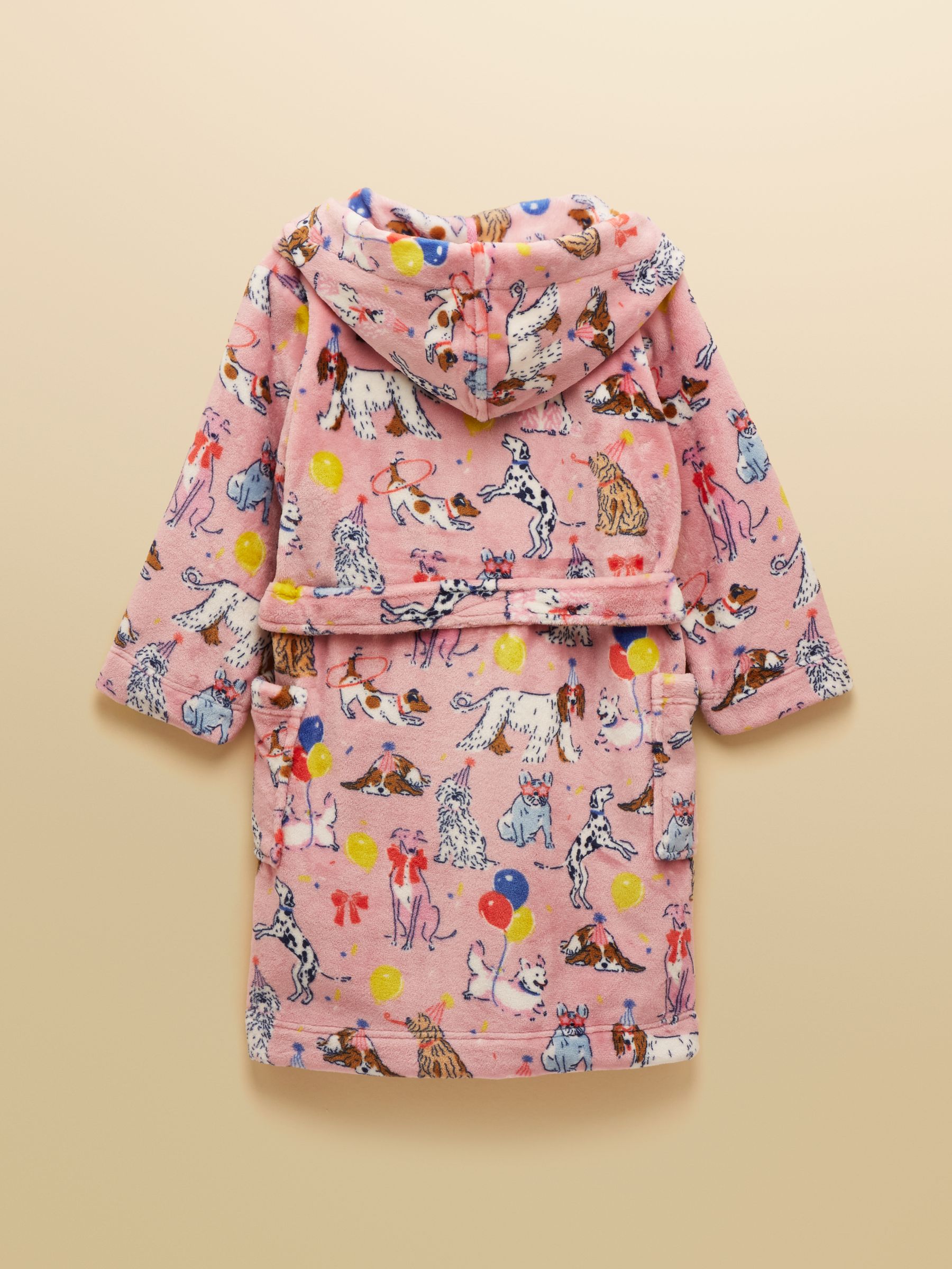 Girls' Snug Pink Dogs Dressing Gown - Image 2 of 4 Girls' Snug Pink Dogs Dressing Gown - Image 2 of 4