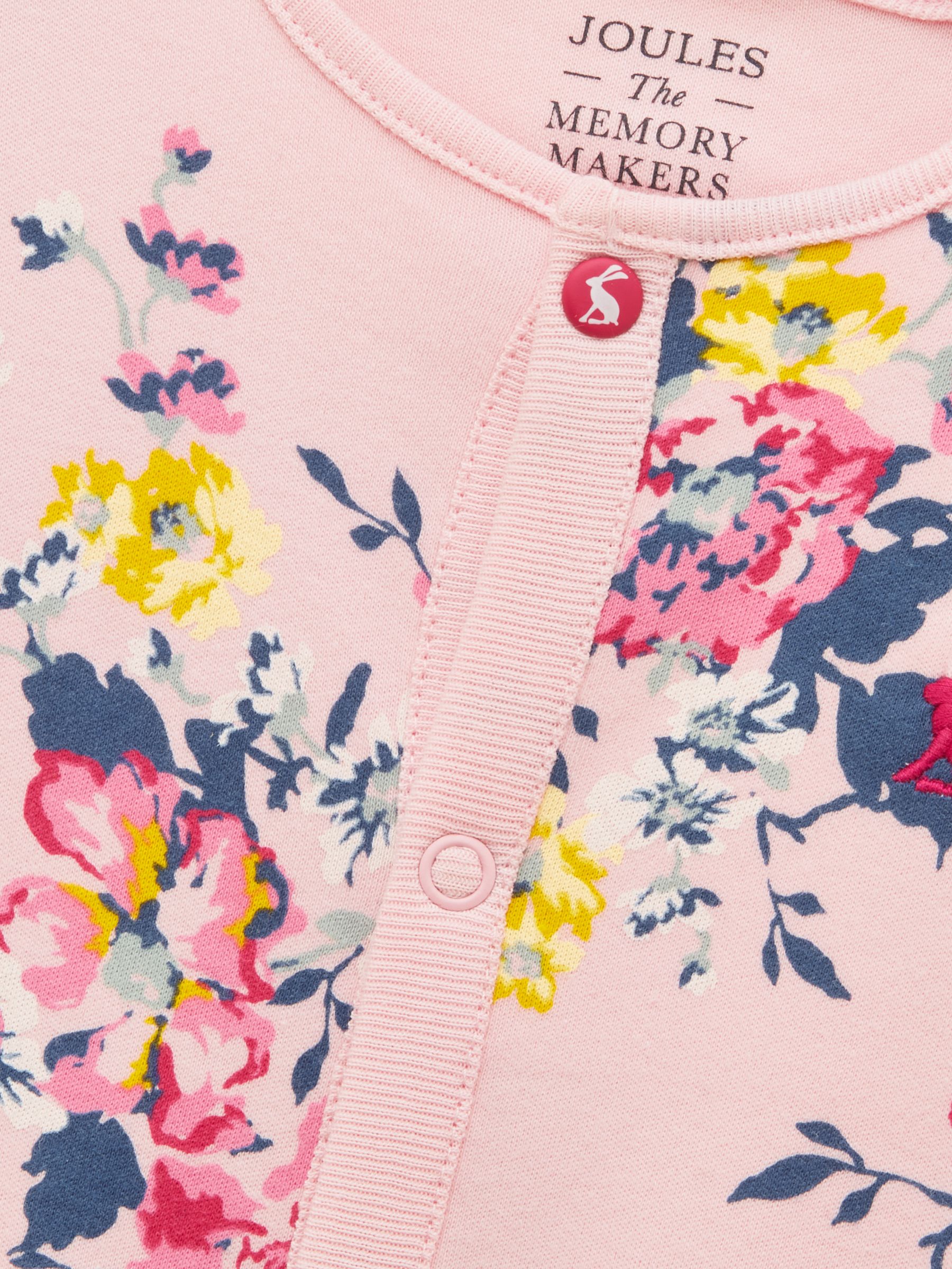 Razamataz Pink Floral Cotton Babygrow - Image 3 of 4