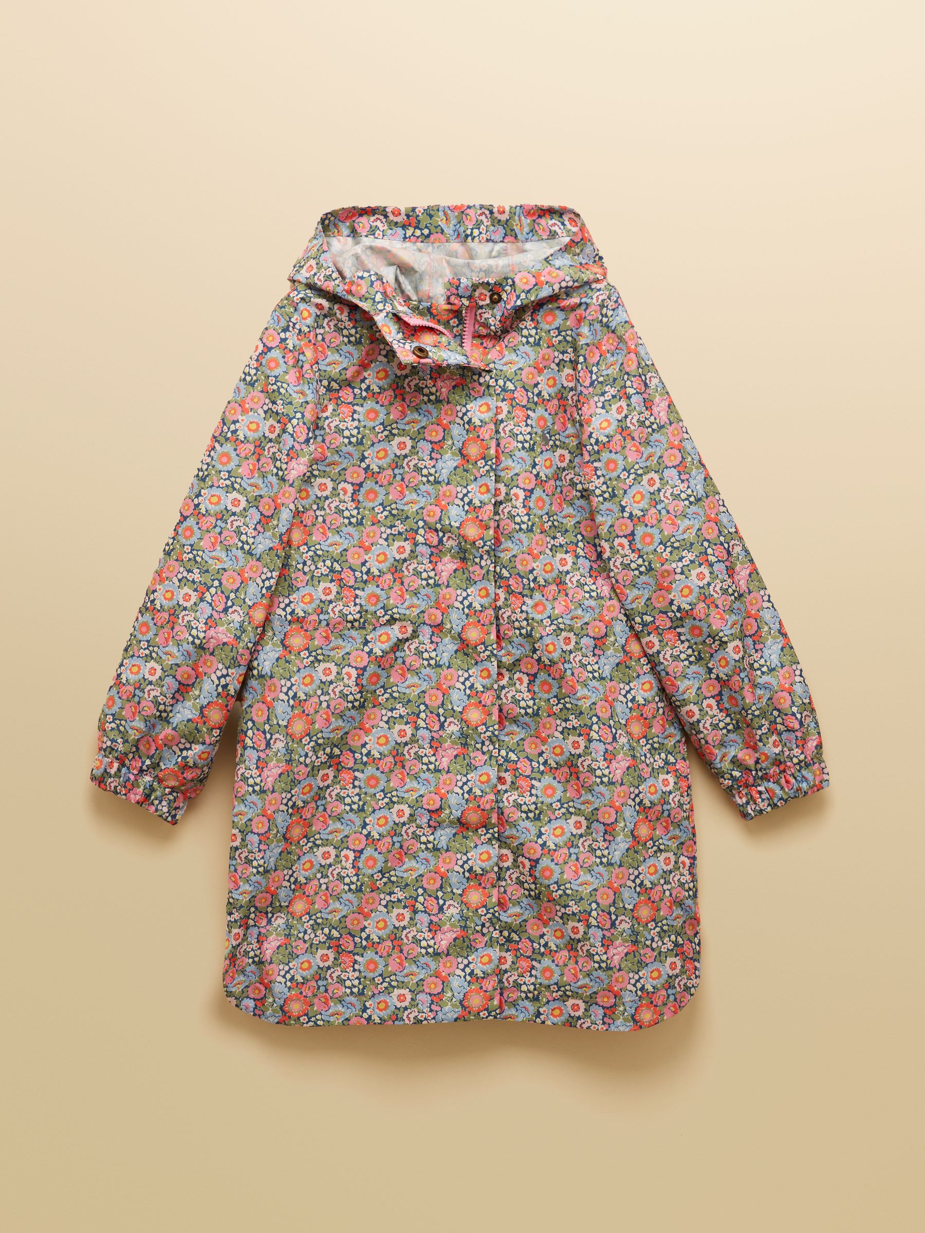 Girls' Rainford Pink Ditsy Waterproof Packable Raincoat - Image 1 of 6