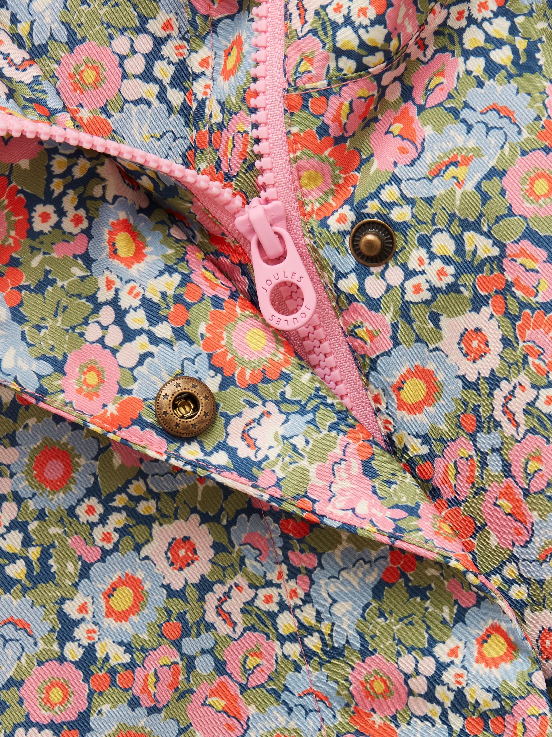 Girls' Rainford Pink Ditsy Waterproof Packable Raincoat - Image 3 of 6