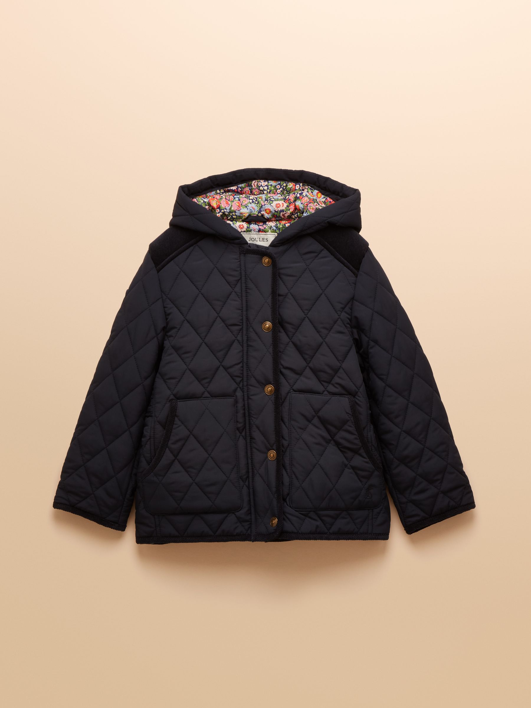 Girls' Marsdale Navy Blue Showerproof Quilted Jacket - Image 1 of 4 Girls' Marsdale Navy Blue Showerproof Quilted Jacket - Image 1 of 4