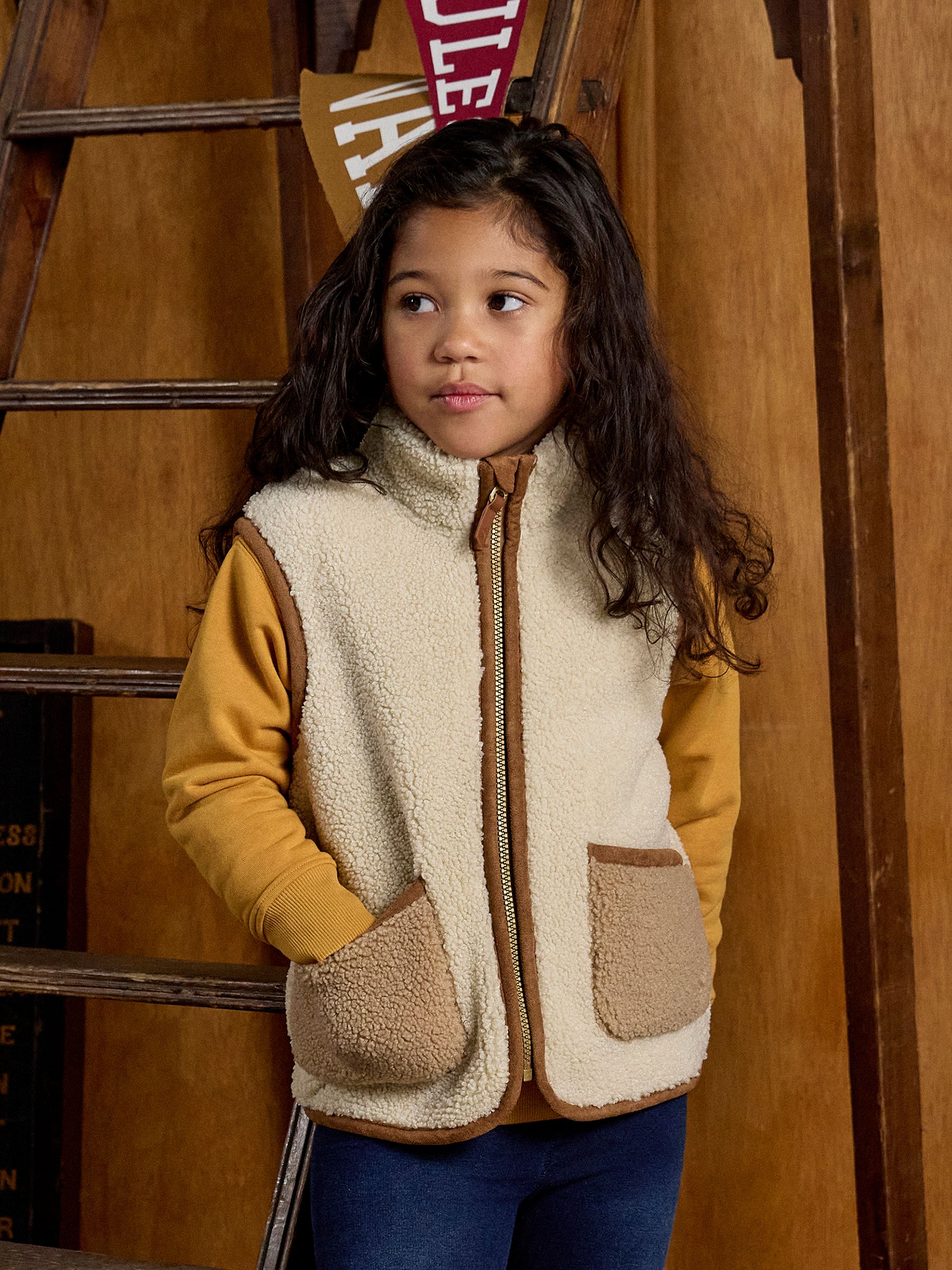 Kids' Sadie Stone Borg Fleece Gilet - Image 1 of 8