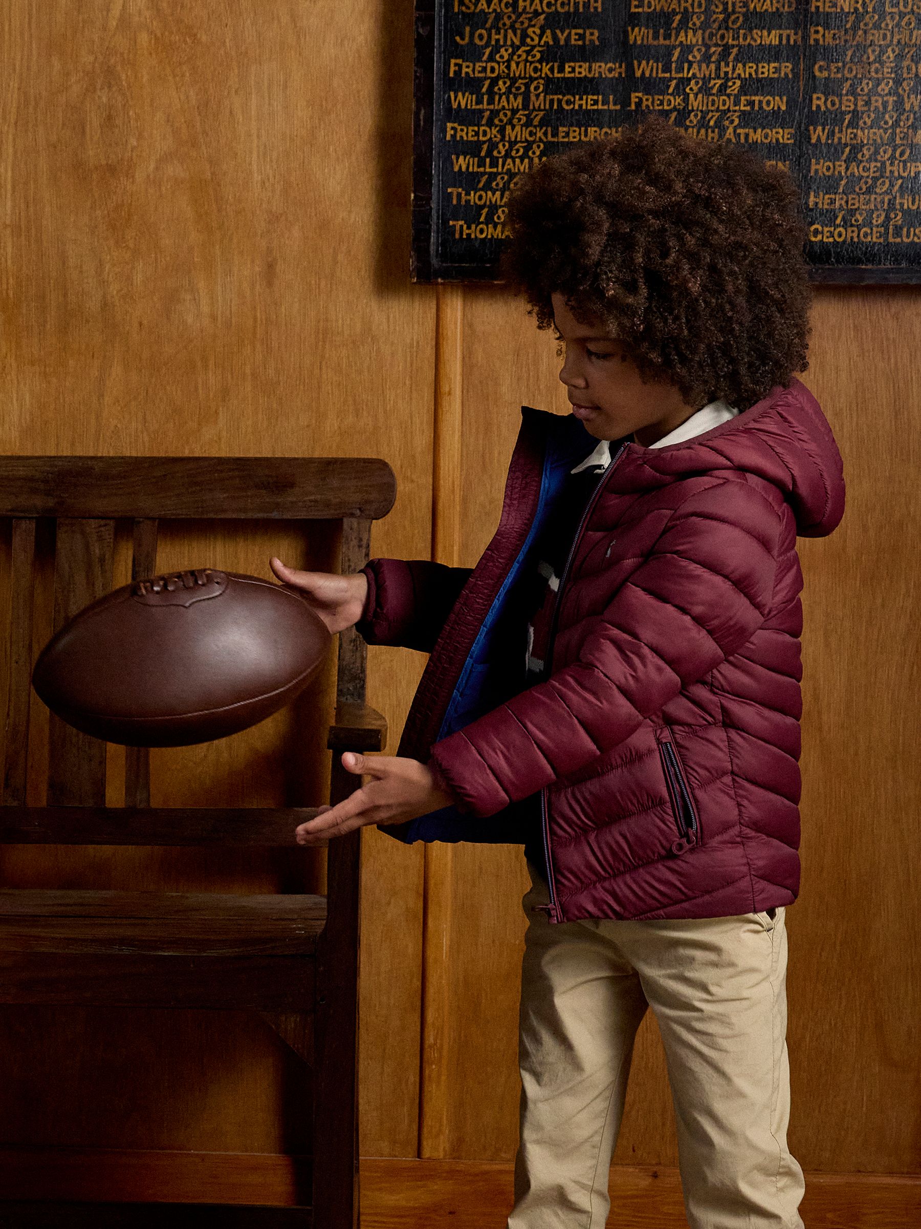 Kids' Cairn Burgundy Showerproof Padded Coat - Image 7 of 8