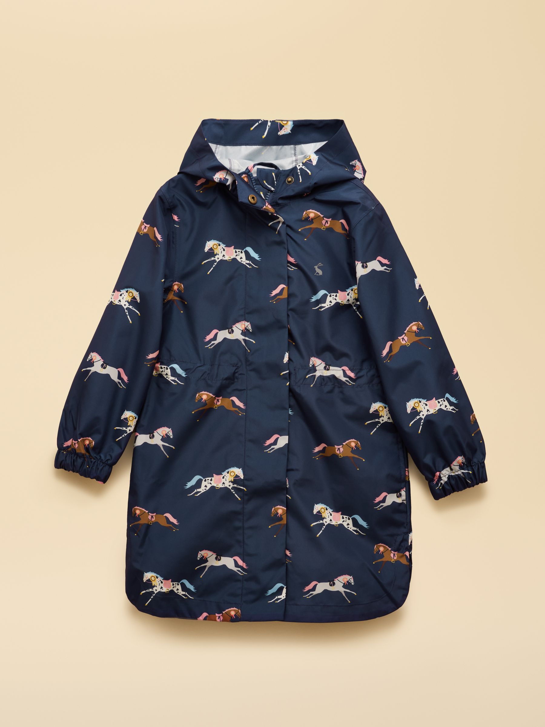 Raincoat Joules Regenjacke Girls' Rainford Navy Horse Waterproof
