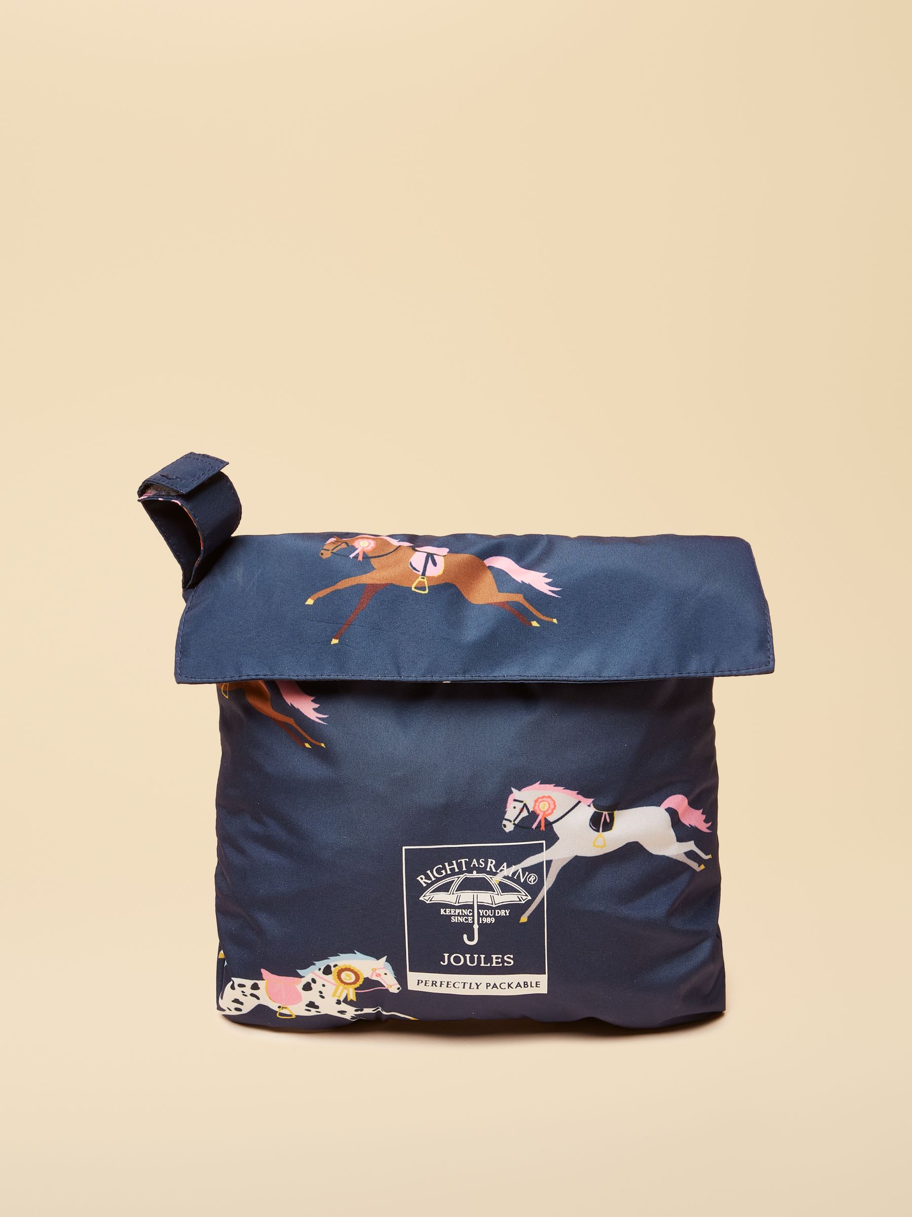 Girls' Rainford Navy Horse Waterproof Packable Raincoat - Image 6 of 6 Girls' Rainford Navy Horse Waterproof Packable Raincoat - Image 6 of 6