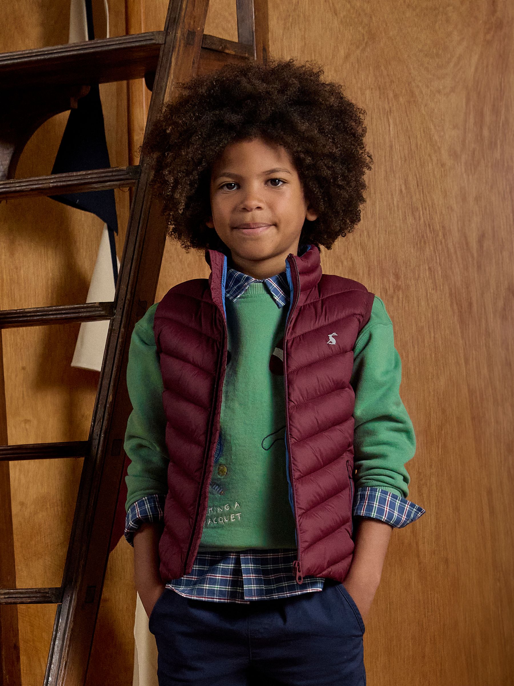 Kids' Crofton Gilet Burgundy Showerproof Padded Gilet - Image 1 of 9