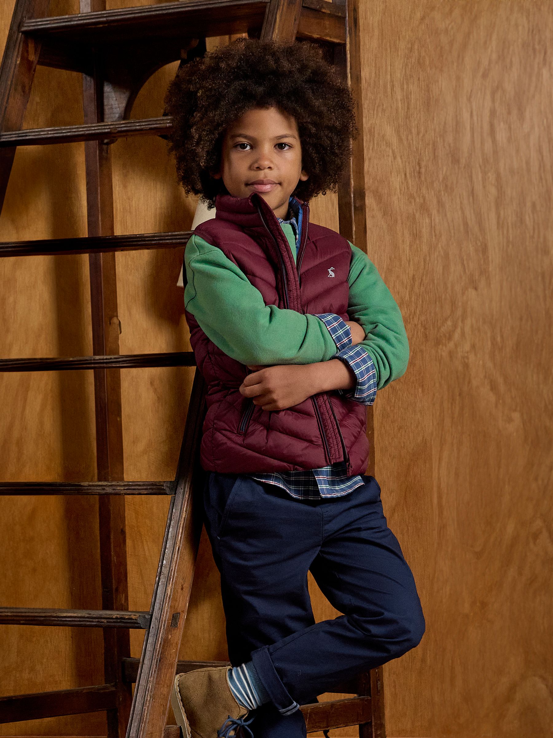 Kids' Crofton Gilet Burgundy Showerproof Padded Gilet - Image 2 of 9
