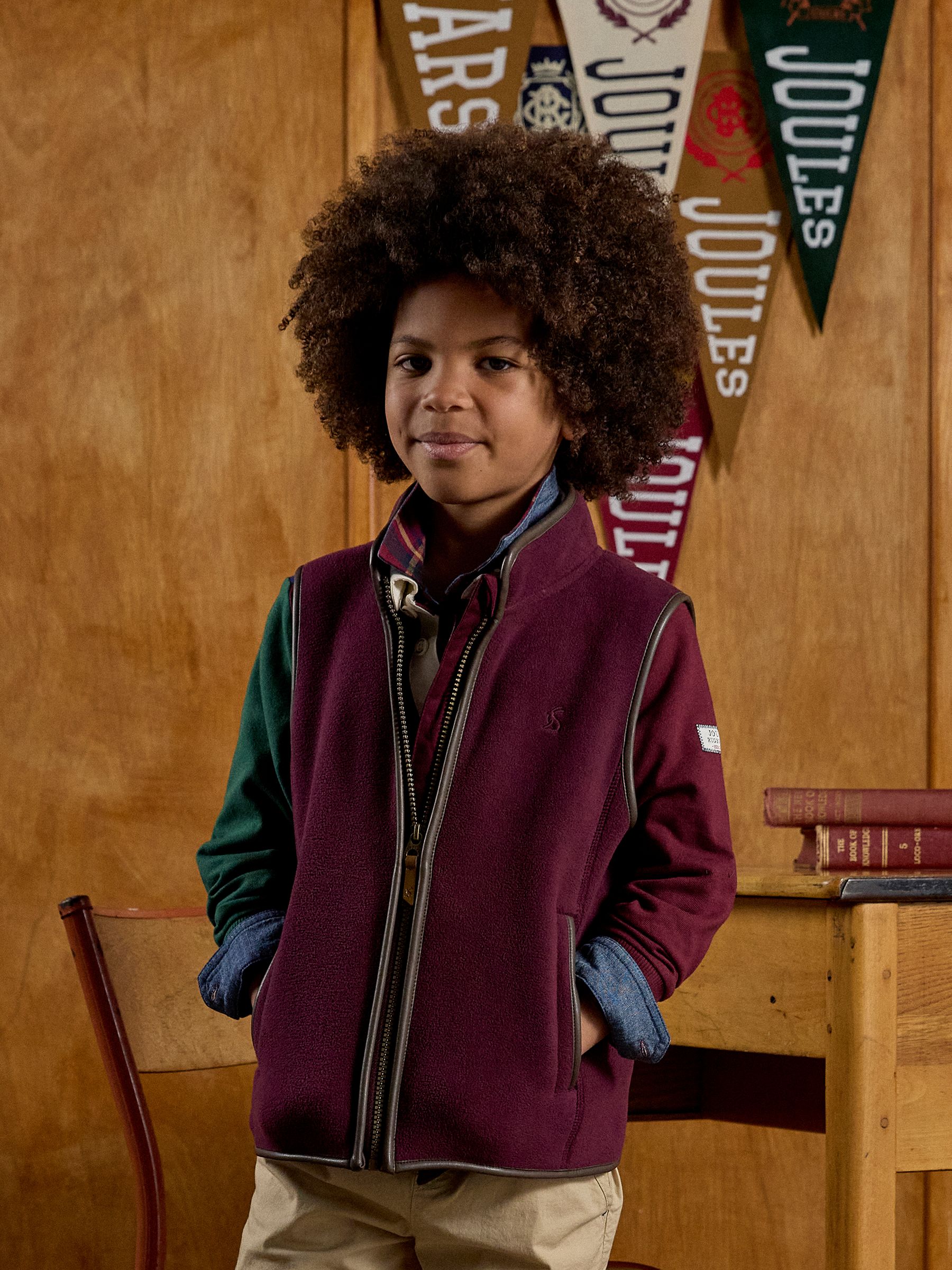 Kids' Heritage Burgundy Fleece Gilet - Image 5 of 6