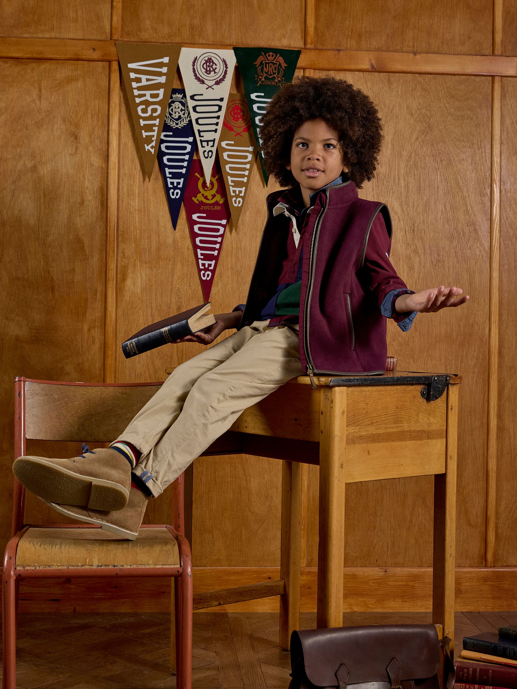 Kids' Heritage Burgundy Fleece Gilet - Image 6 of 6