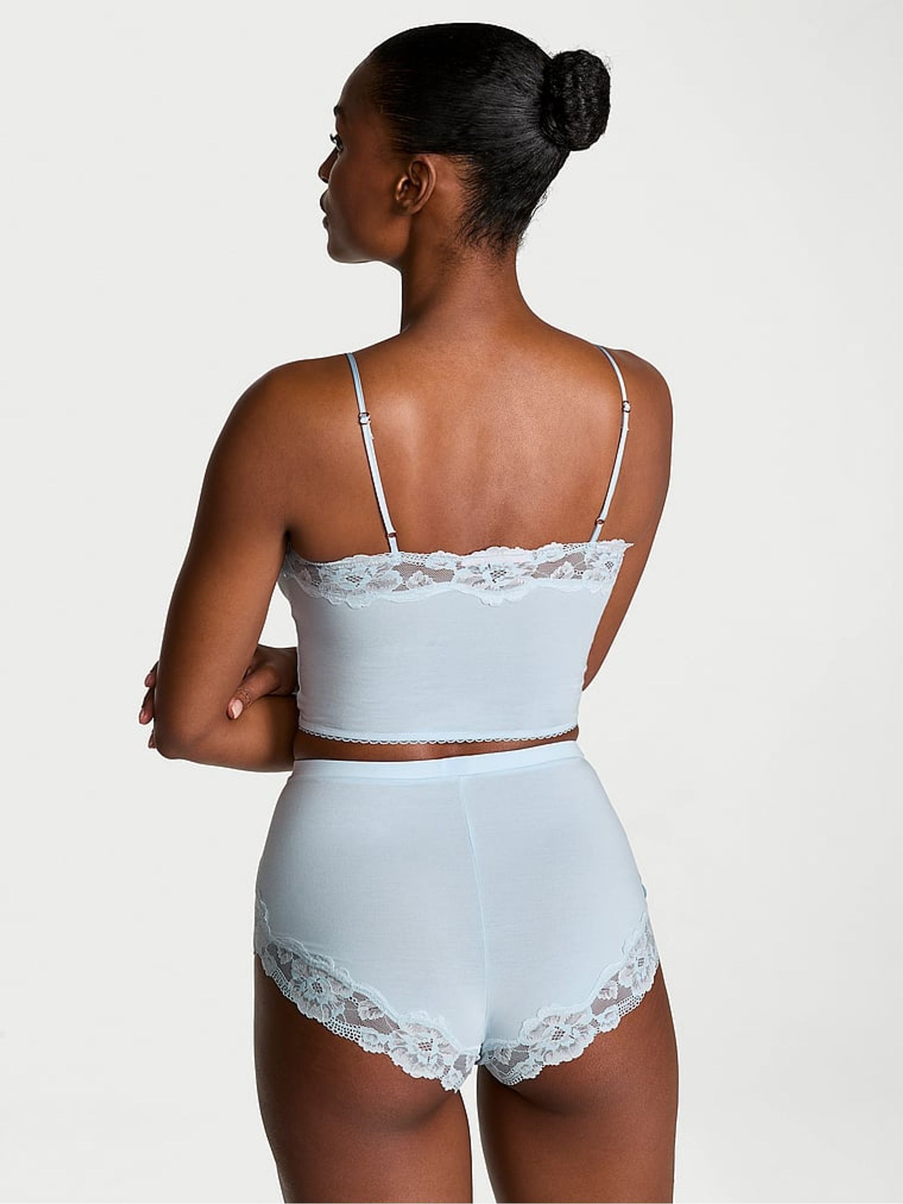 Palest Blue Straight Neck Modal Cami Set - Image 2 of 2