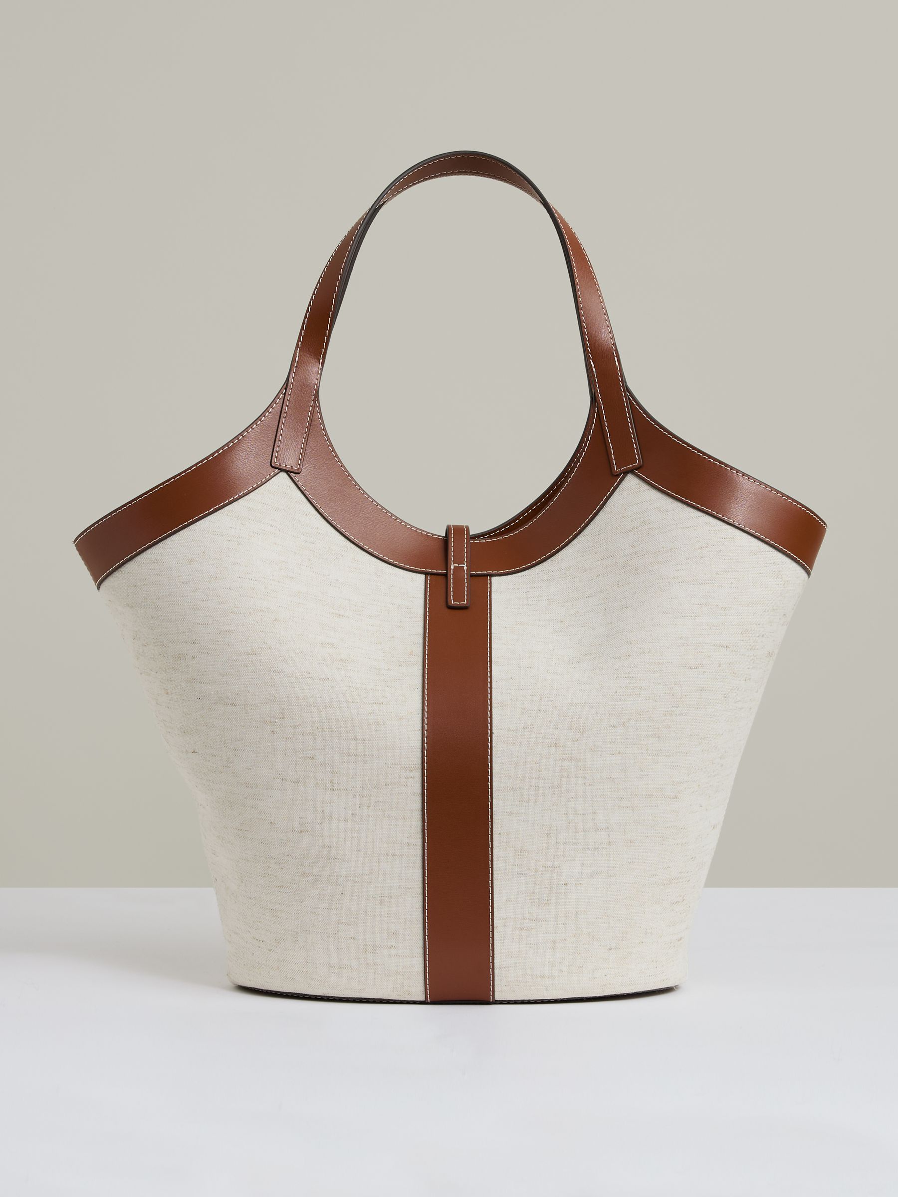Leather Tote Bag in Natural - Image 4 of 5
