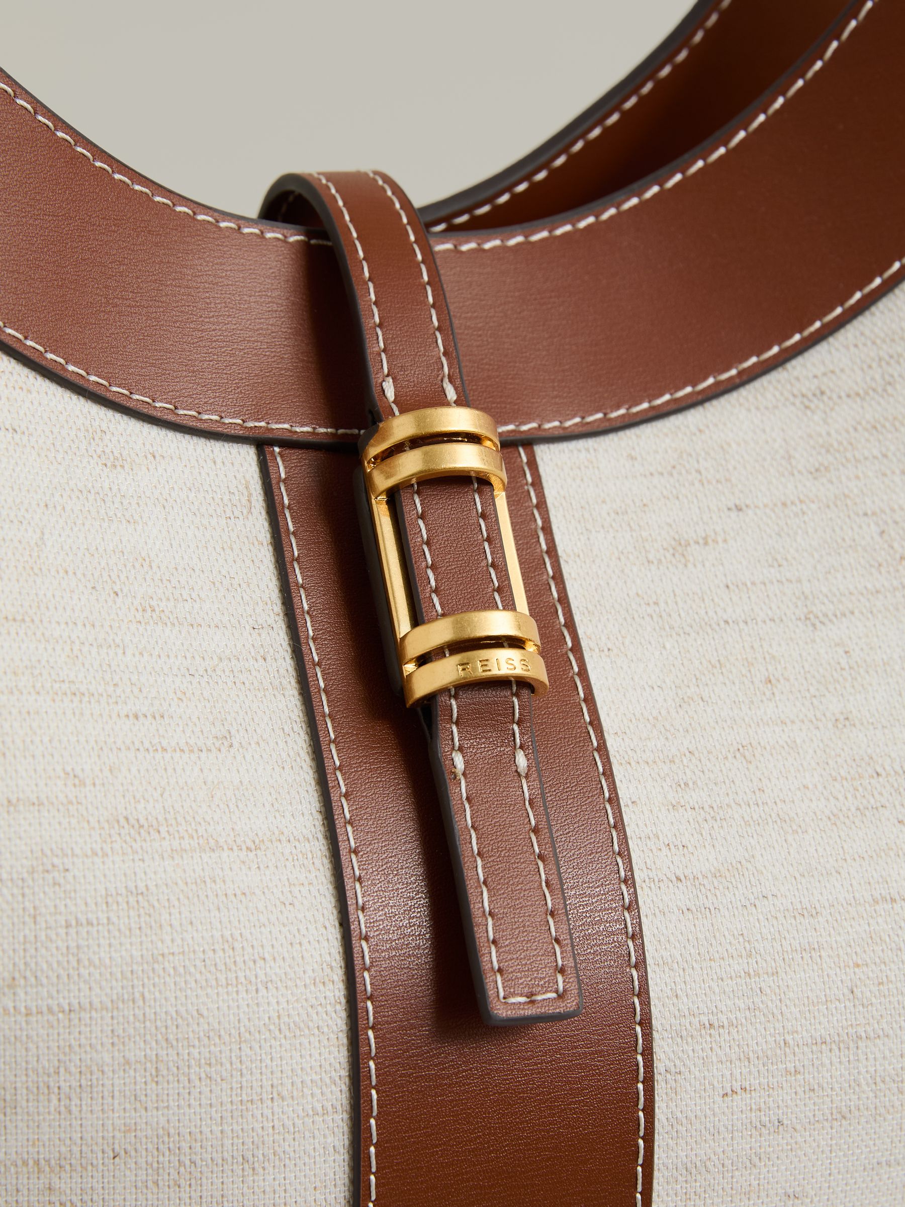 Leather Tote Bag in Natural - Image 5 of 5