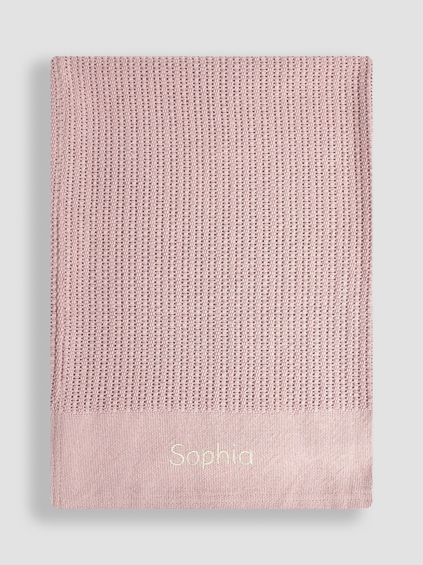 Personalised Pink Woven Cellular Blanket - Image 1 of 3