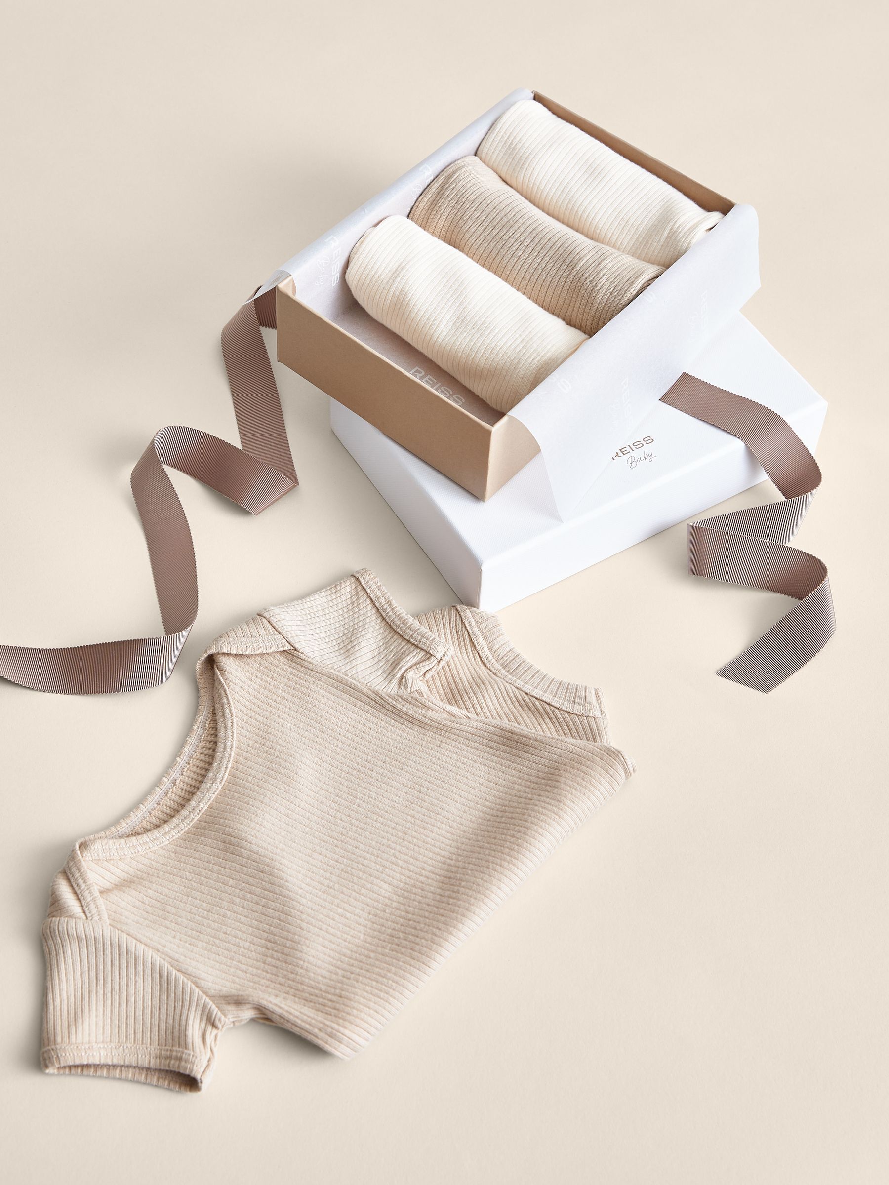 4 Pack Growing Bodysuit Gift Set in Natural - Image 2 of 4