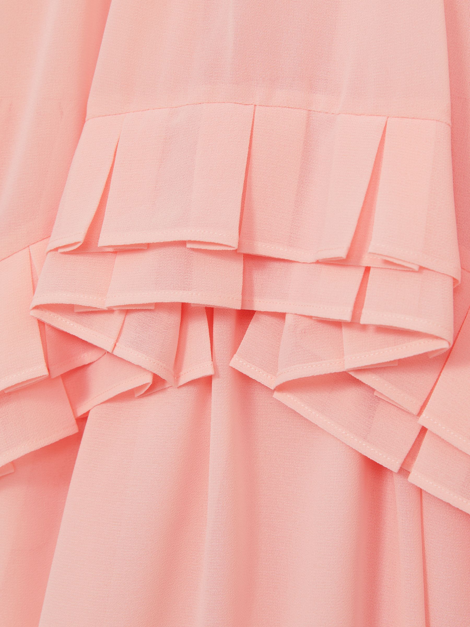 9-13 yrs Chiffon Floral-Print Tiered Dress in Pink - Image 4 of 4