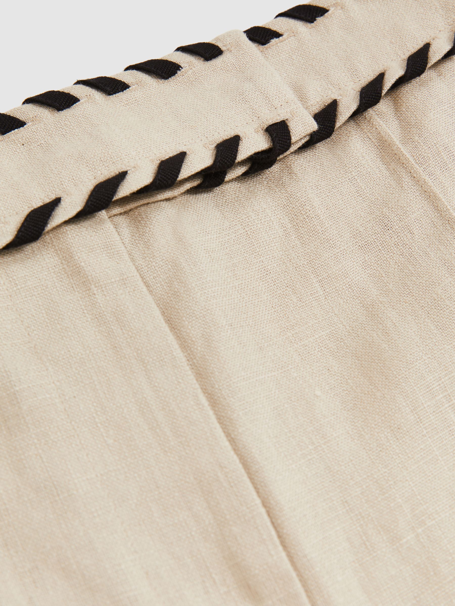 Linen Whipstitch Shorts in Neutral - Image 6 of 6