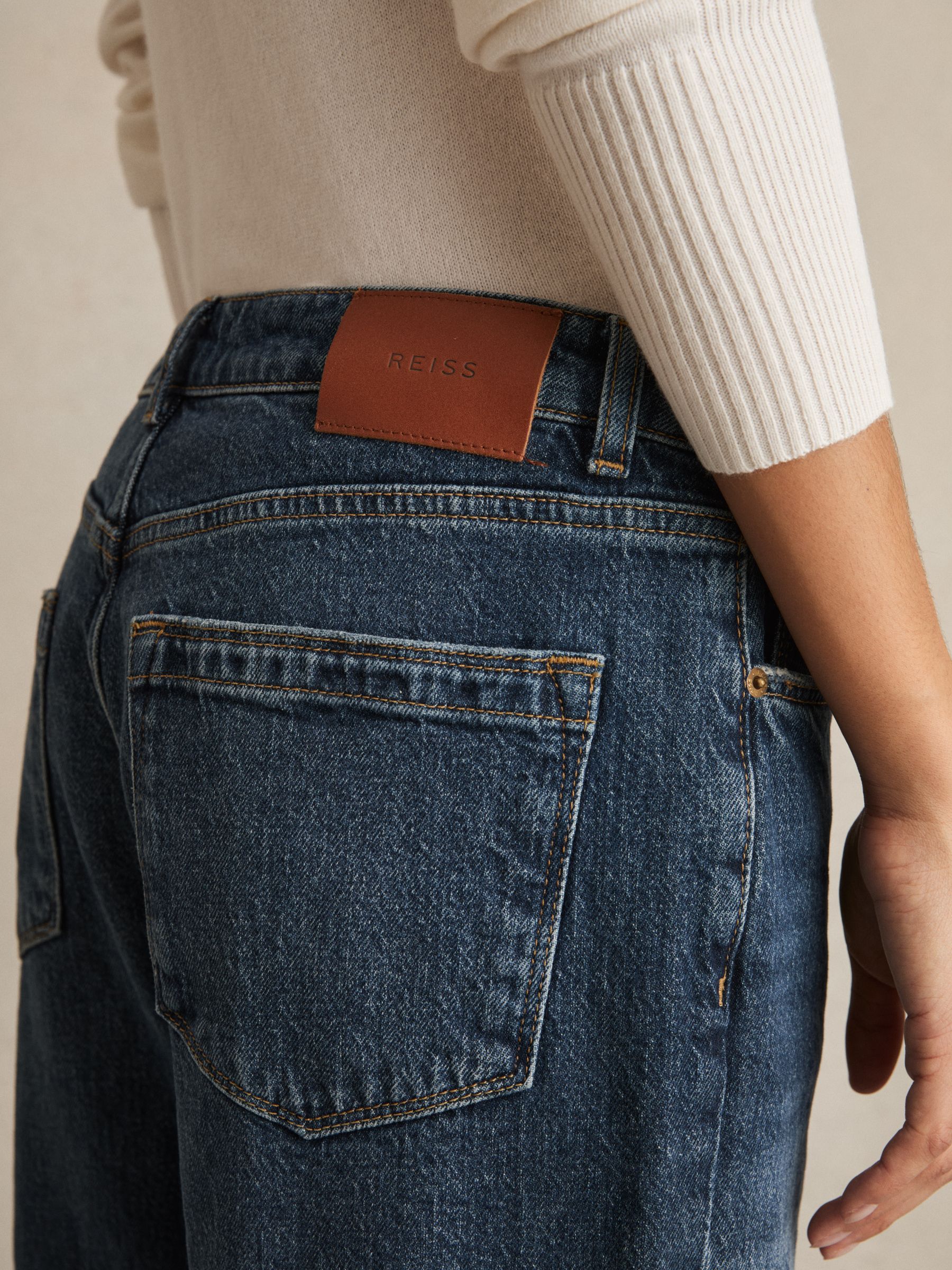 Mid Rise Straight Leg Jeans in Mid Blue - Image 3 of 6