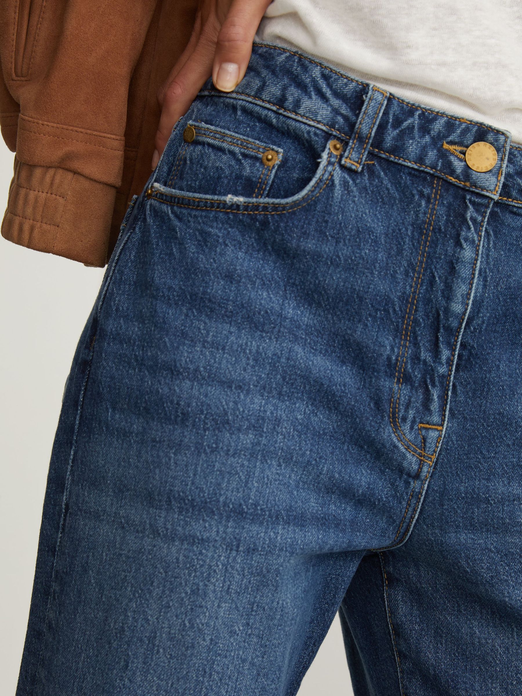 Mid-Rise Straight-Leg Jeans in Mid Blue - image 5