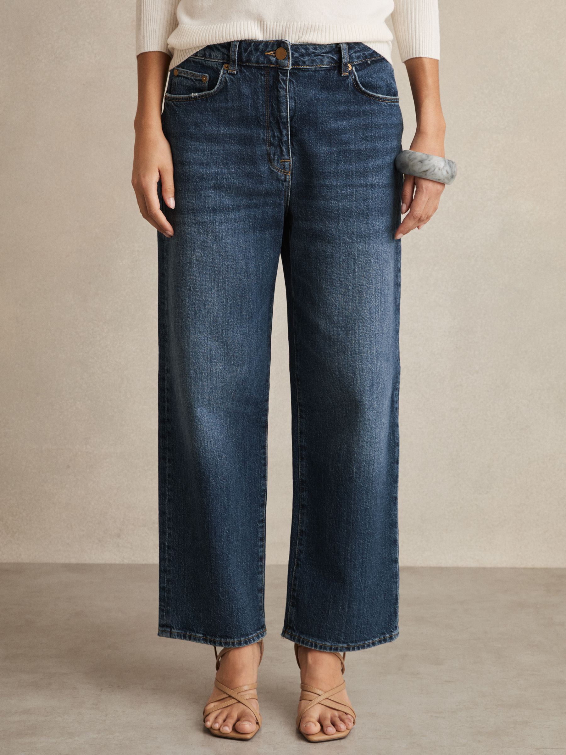 Mid Rise Straight Leg Jeans in Mid Blue - Image 4 of 6