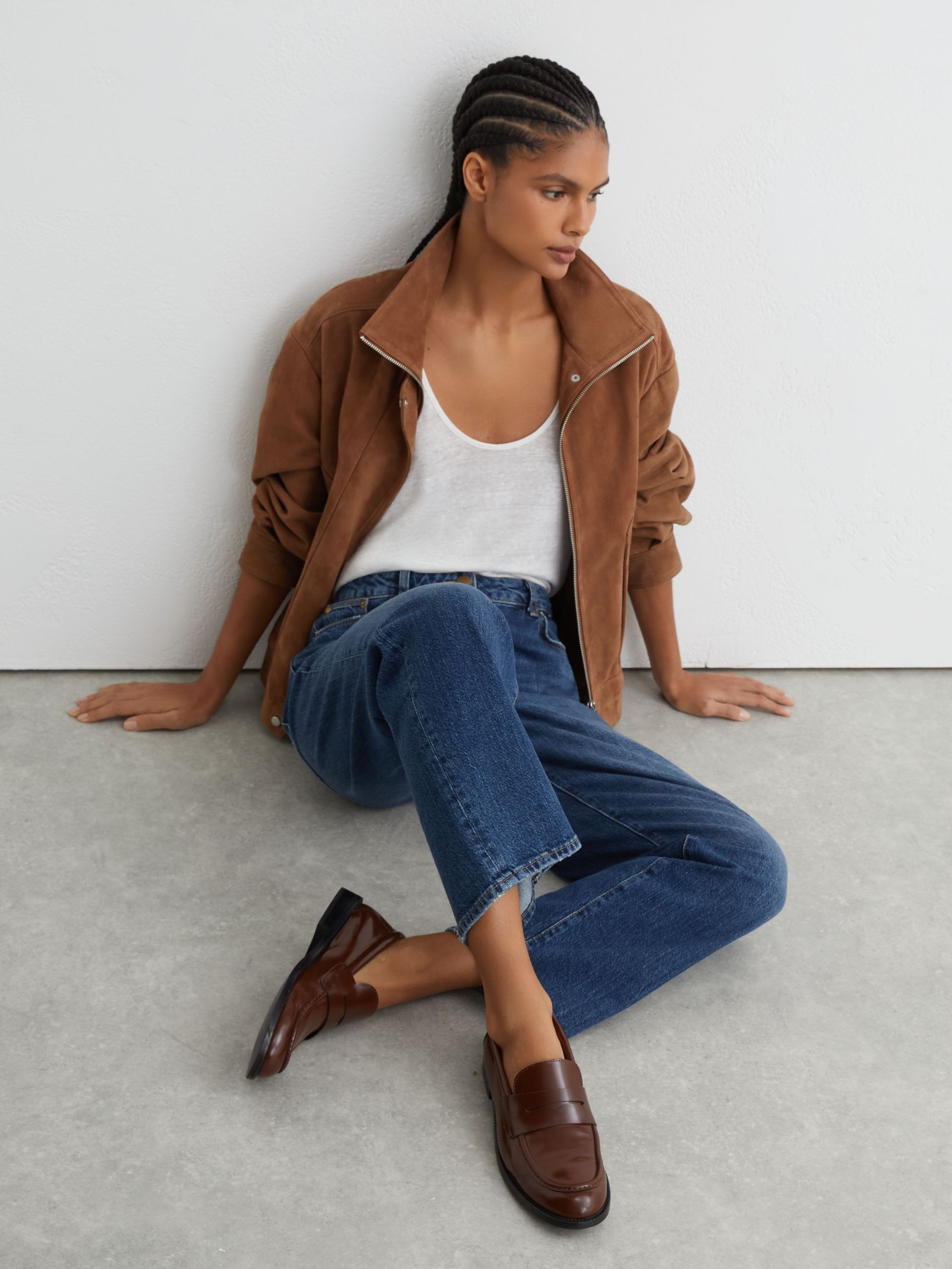 Mid-Rise Straight-Leg Jeans in Mid Blue - image 3