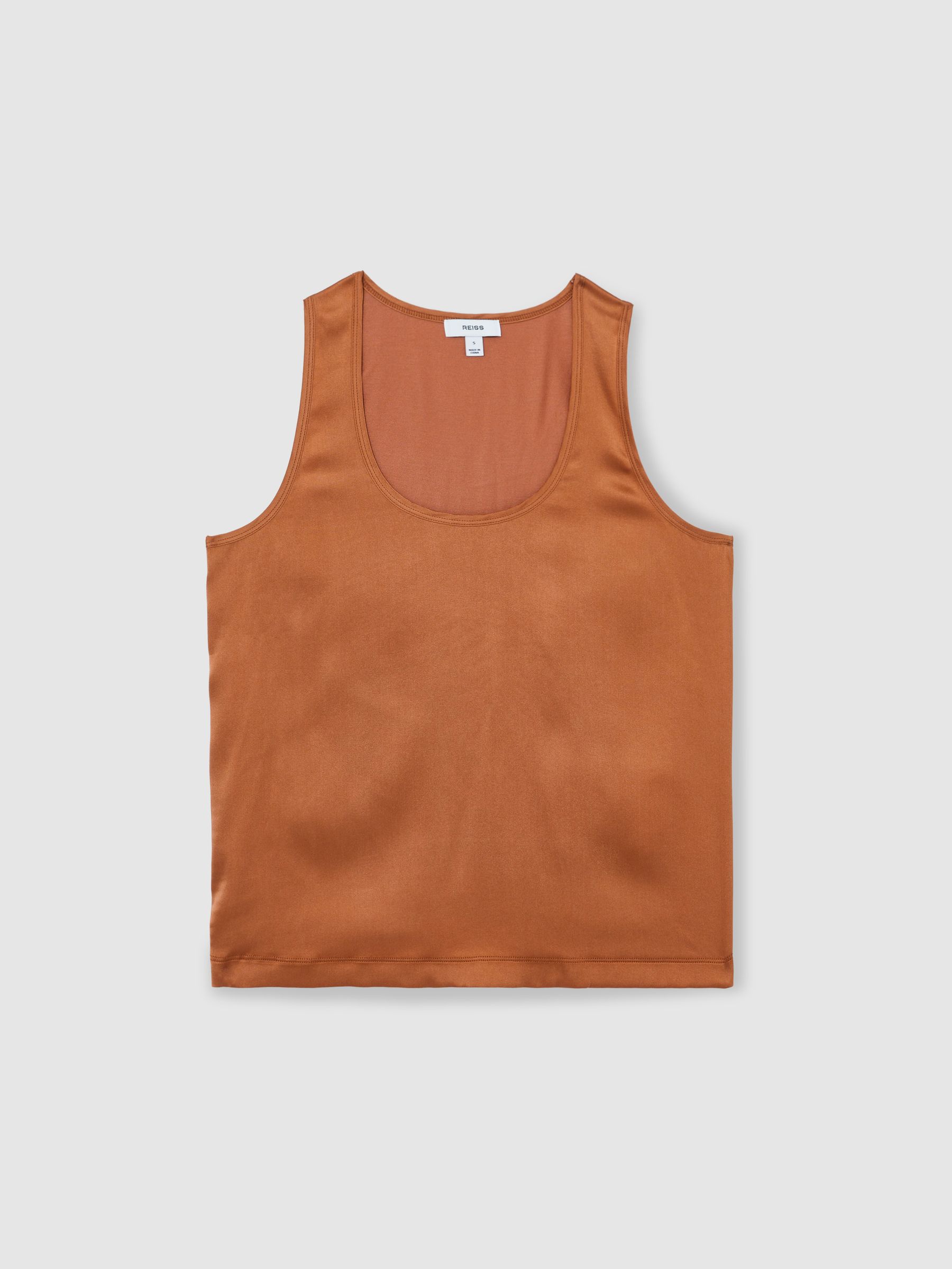 Silk-Front Cami Top in Toffee Brown - Image 2 of 6