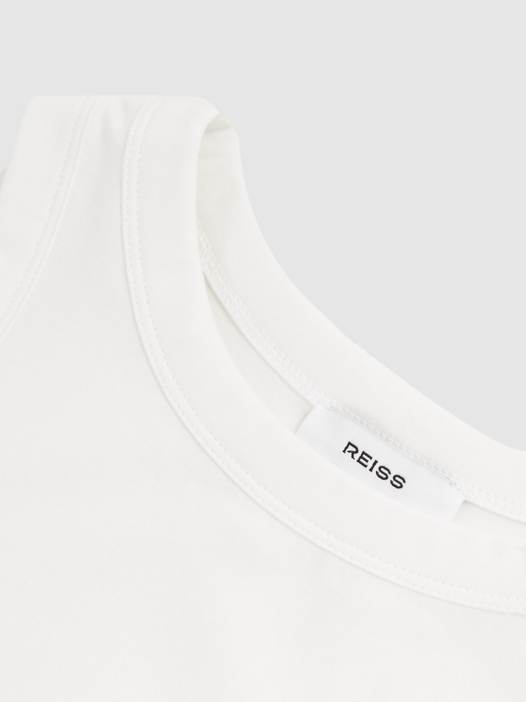 Stretch-Cotton Racerback Vest in White - Image 7 of 7