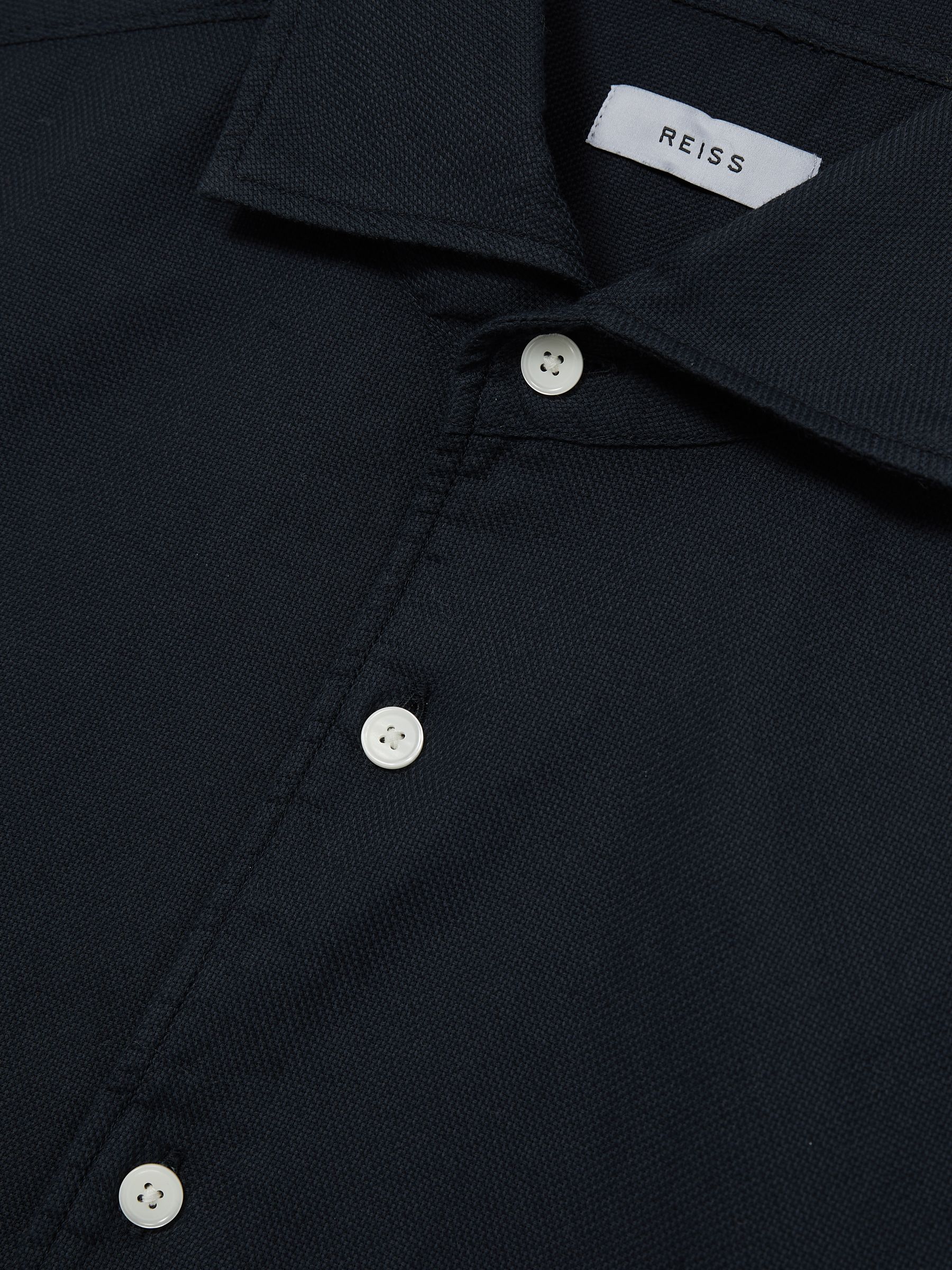 Cotton-Piqué Garment-Dyed Shirt in Navy - Image 6 of 6