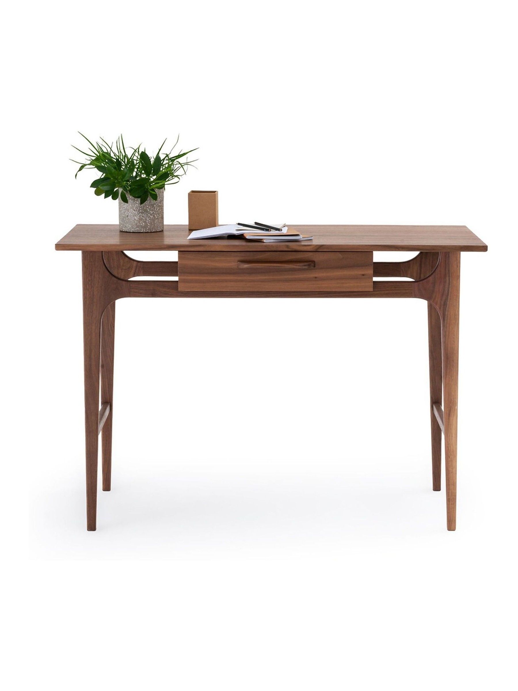 La Redoute Intérieurs Walnut Larsen Vintage Desk with 1 Drawer - Image 3 of 6