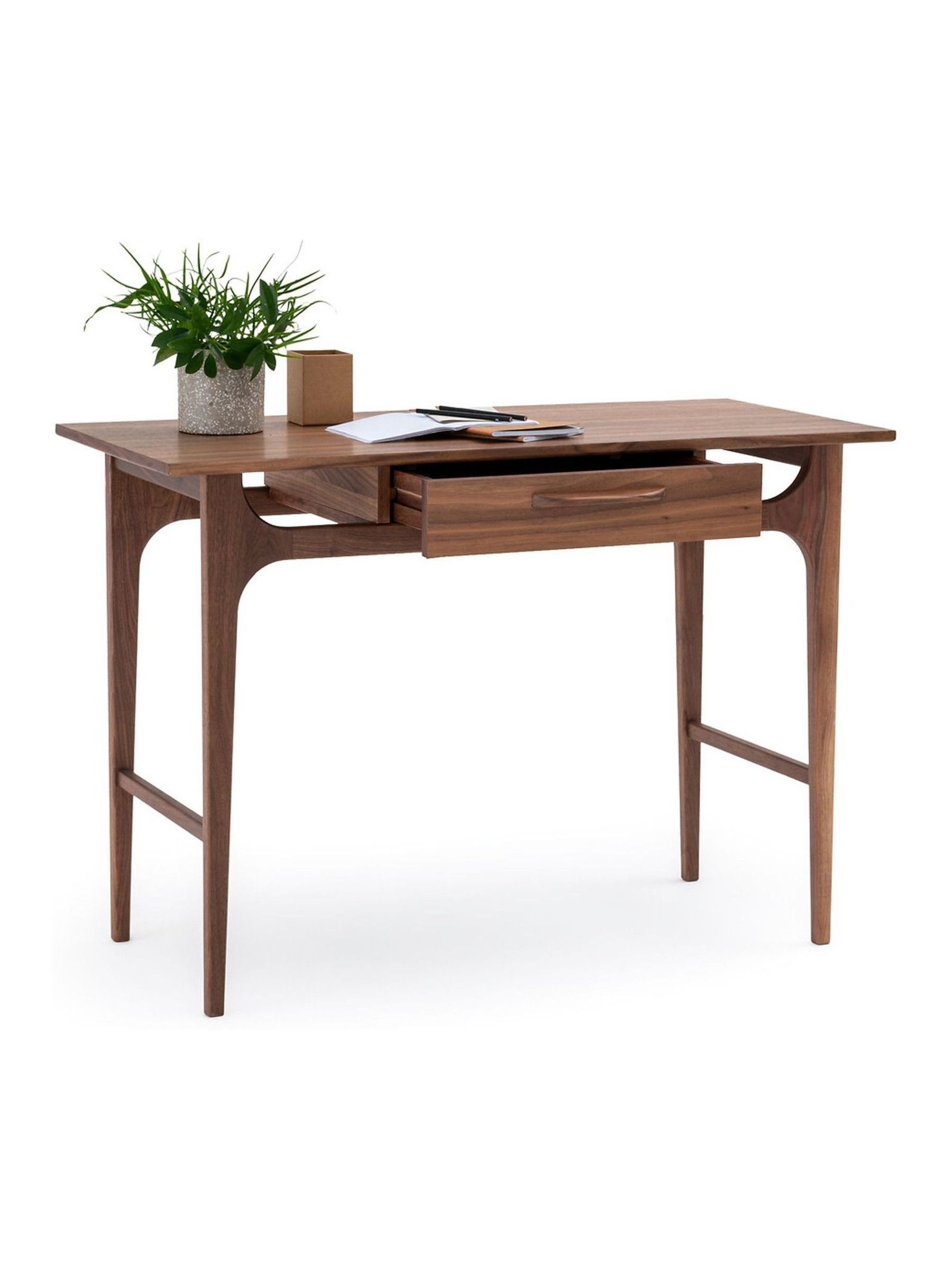 La Redoute Intérieurs Walnut Larsen Vintage Desk with 1 Drawer - Image 4 of 6