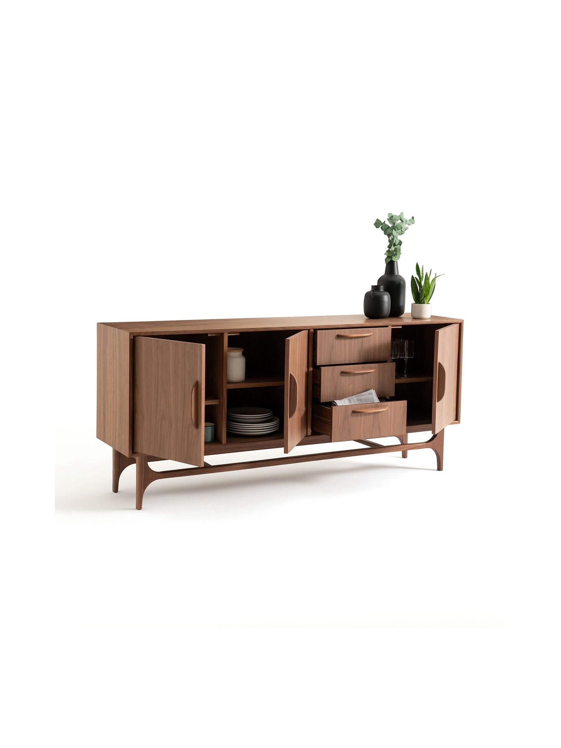 La Redoute Intérieurs Walnut Larsen Walnut Sideboard - Image 4 of 6