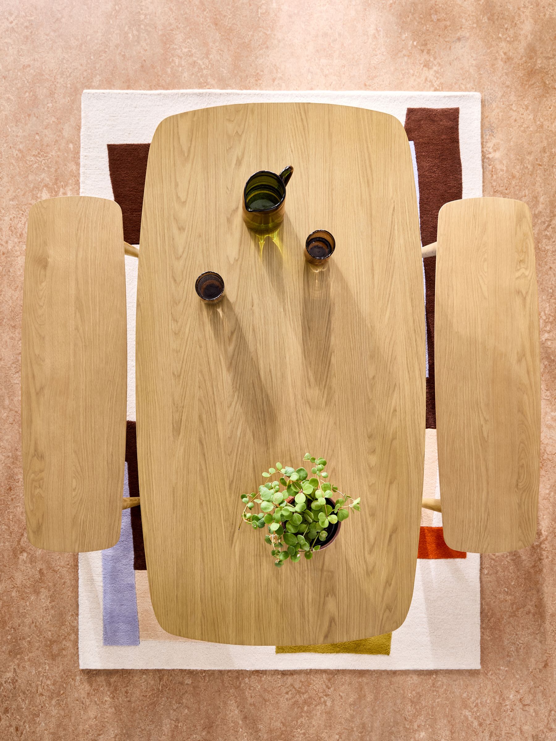 Deauville 6 Seater Dining Bench Set in Oak - Image 2 of 6