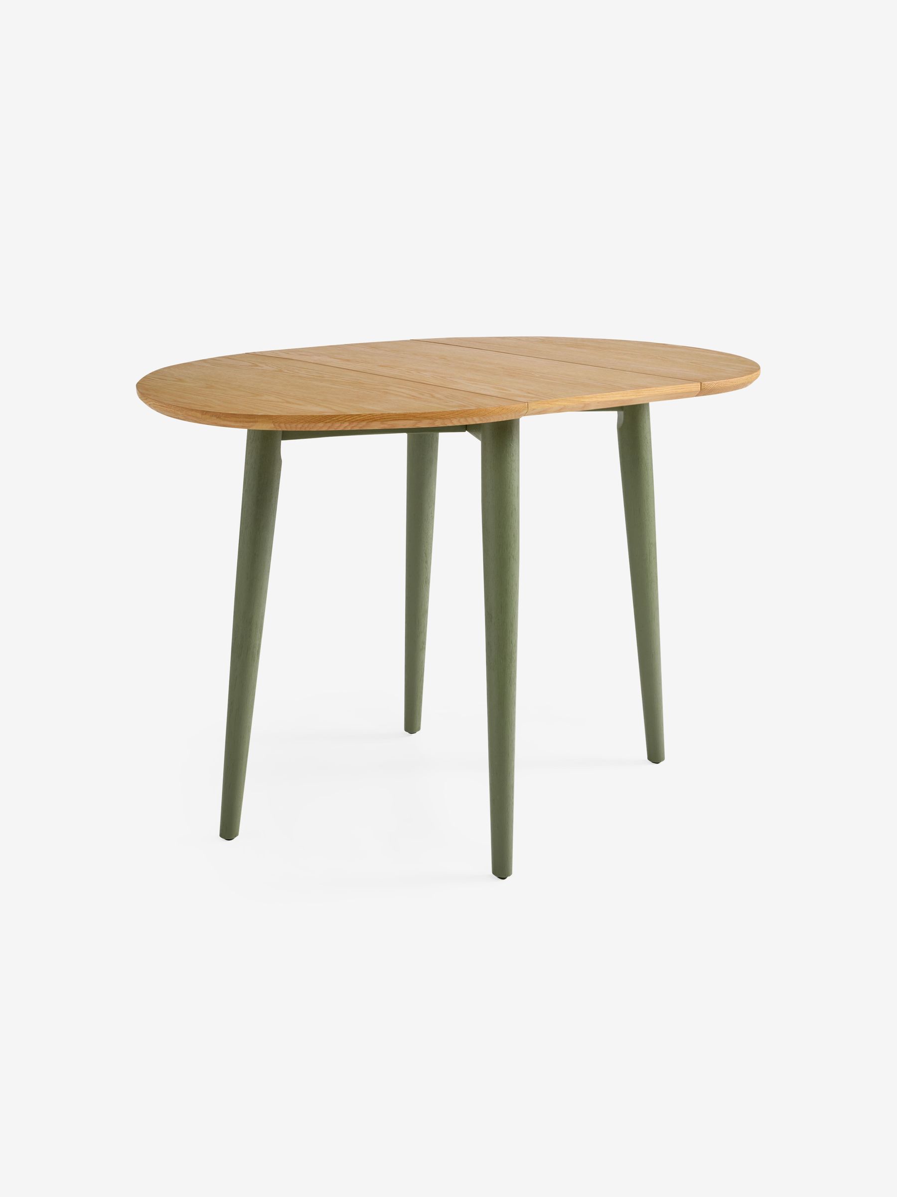 Oak and Green Legs Deauville Square 4 Seater Drop Leaf Dining Table - Image 7 of 8