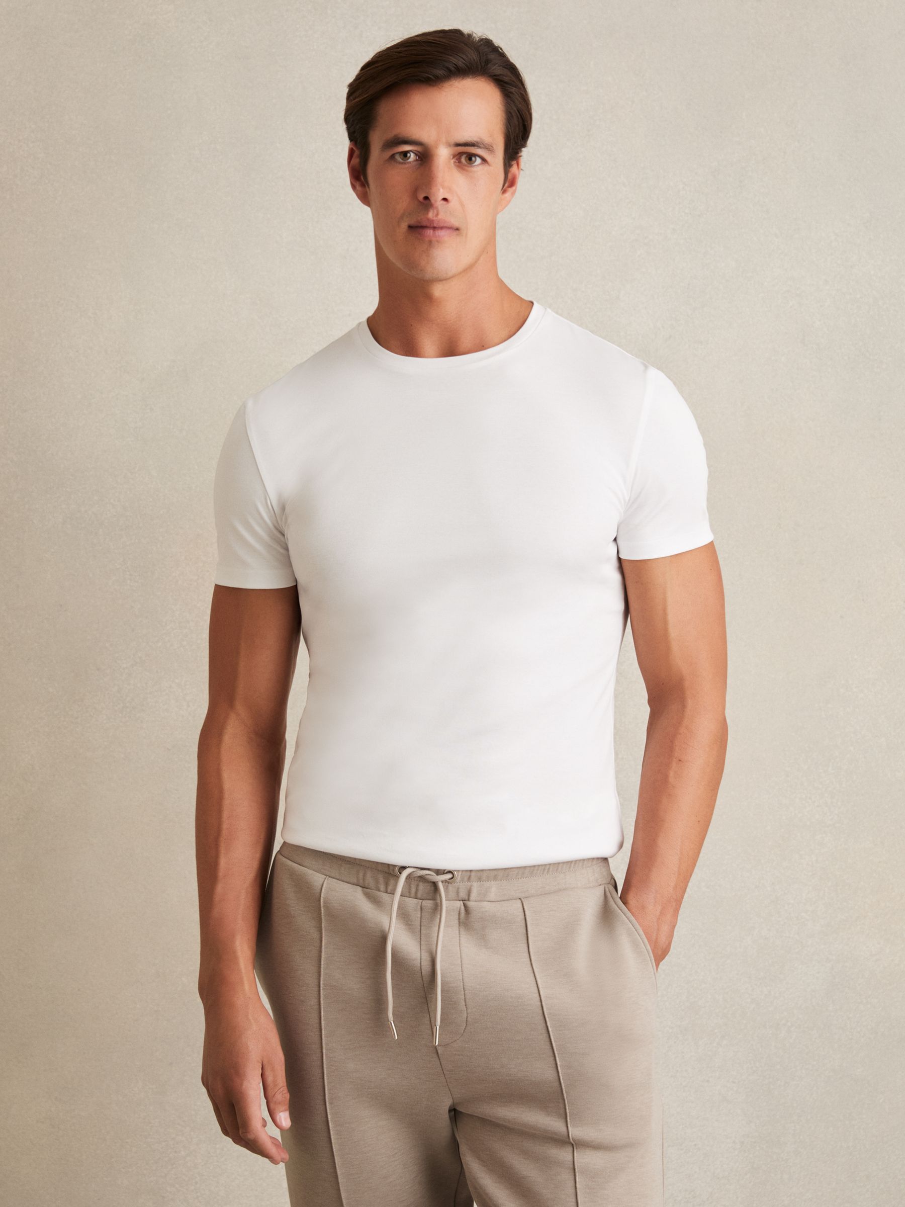 Cotton Sports-Fit T-Shirt in White - Image 1 of 6