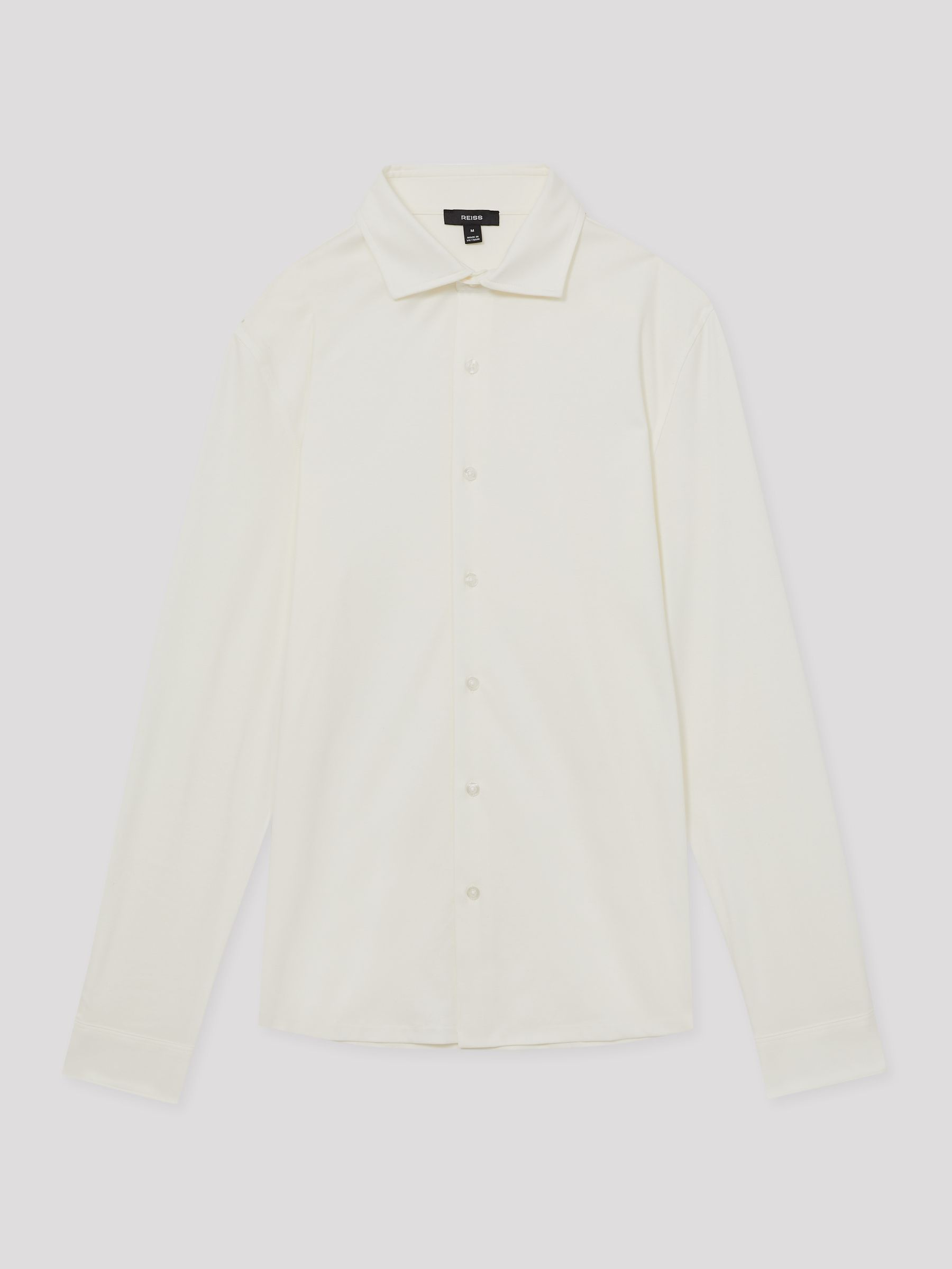 Cotton-Jersey Button-Through Shirt in Ecru - Image 2 of 6
