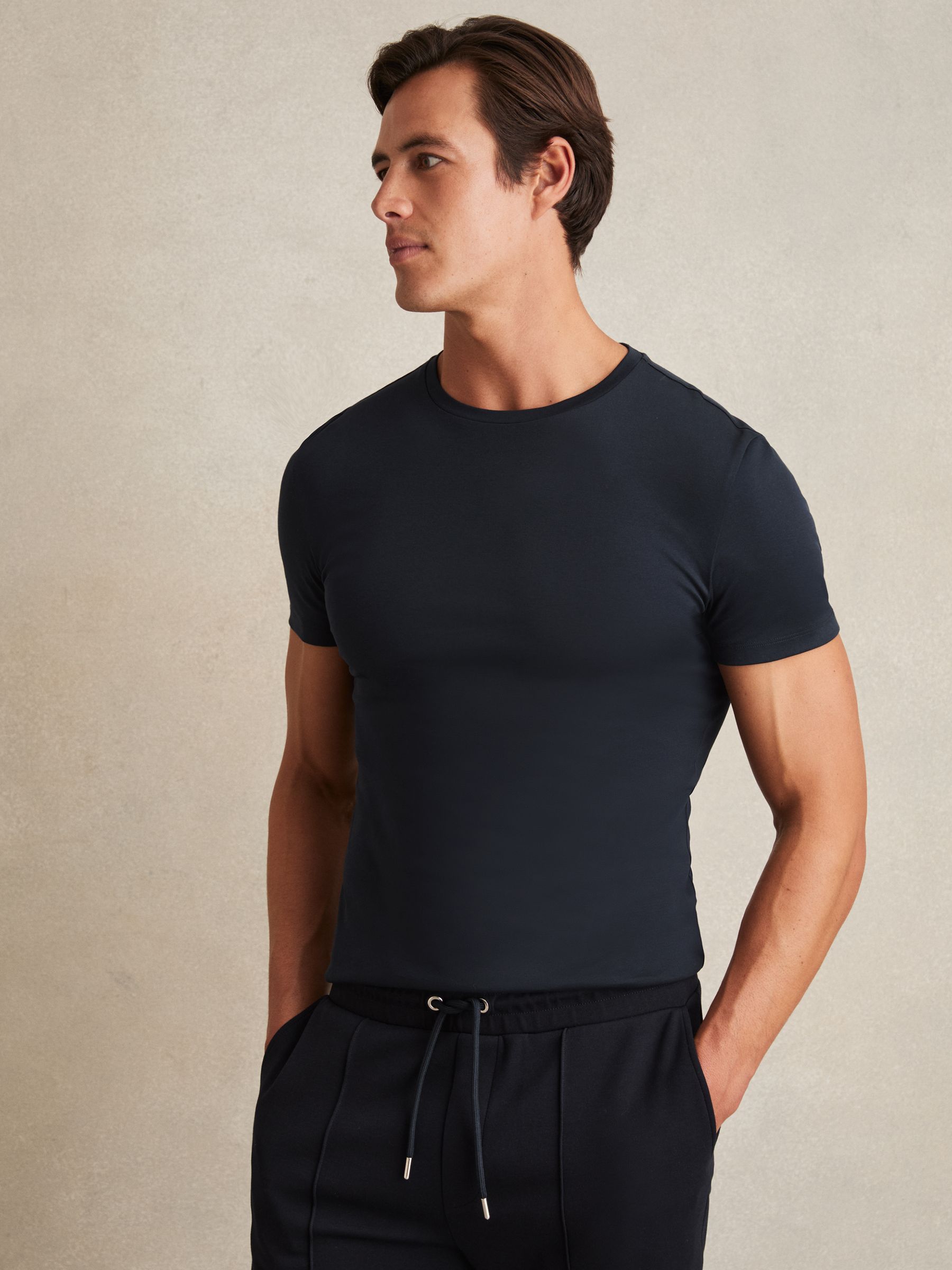 Cotton Sports-Fit T-Shirt in Navy - Image 1 of 5