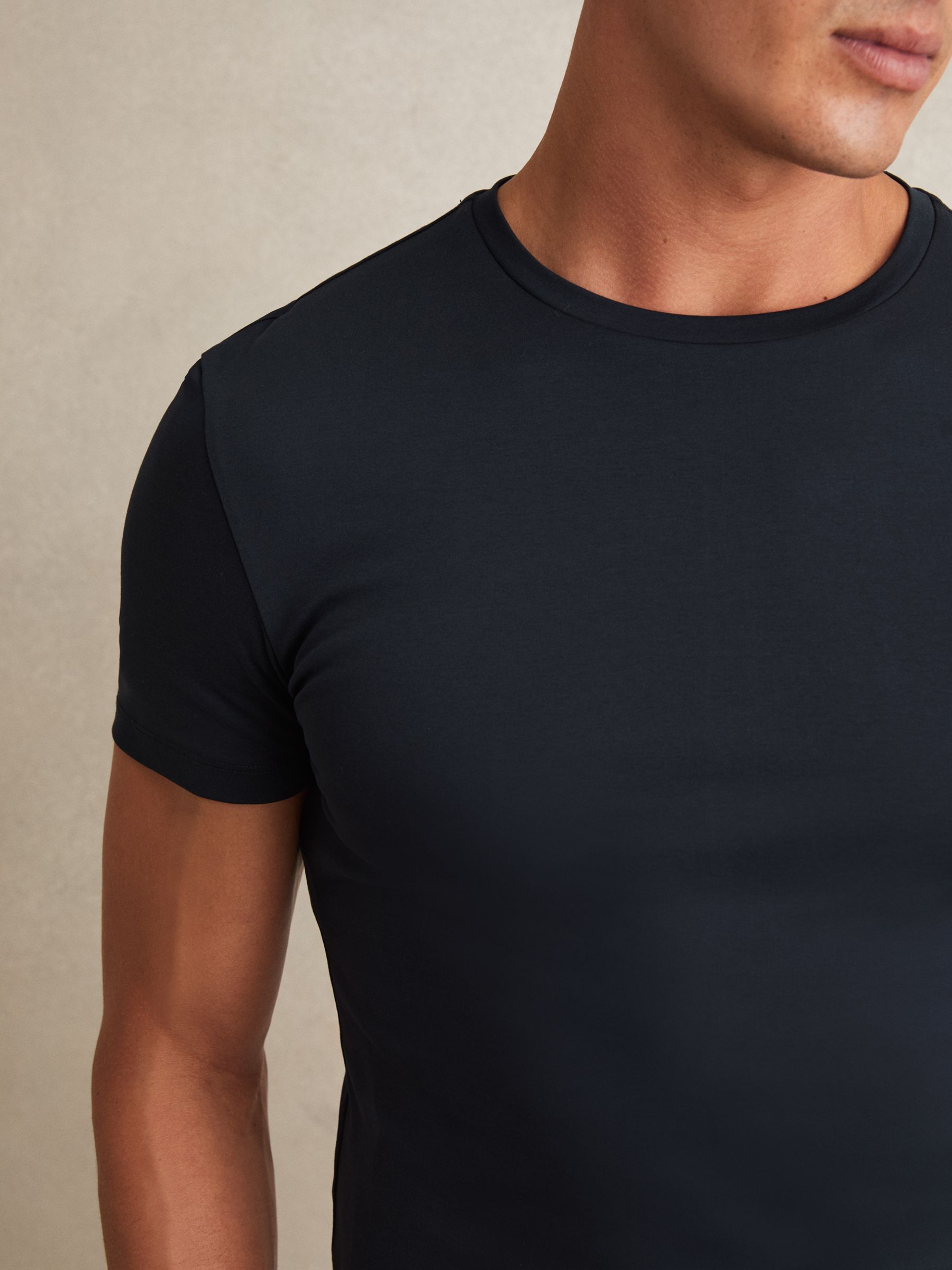 Cotton Sports-Fit T-Shirt in Navy - Image 3 of 5