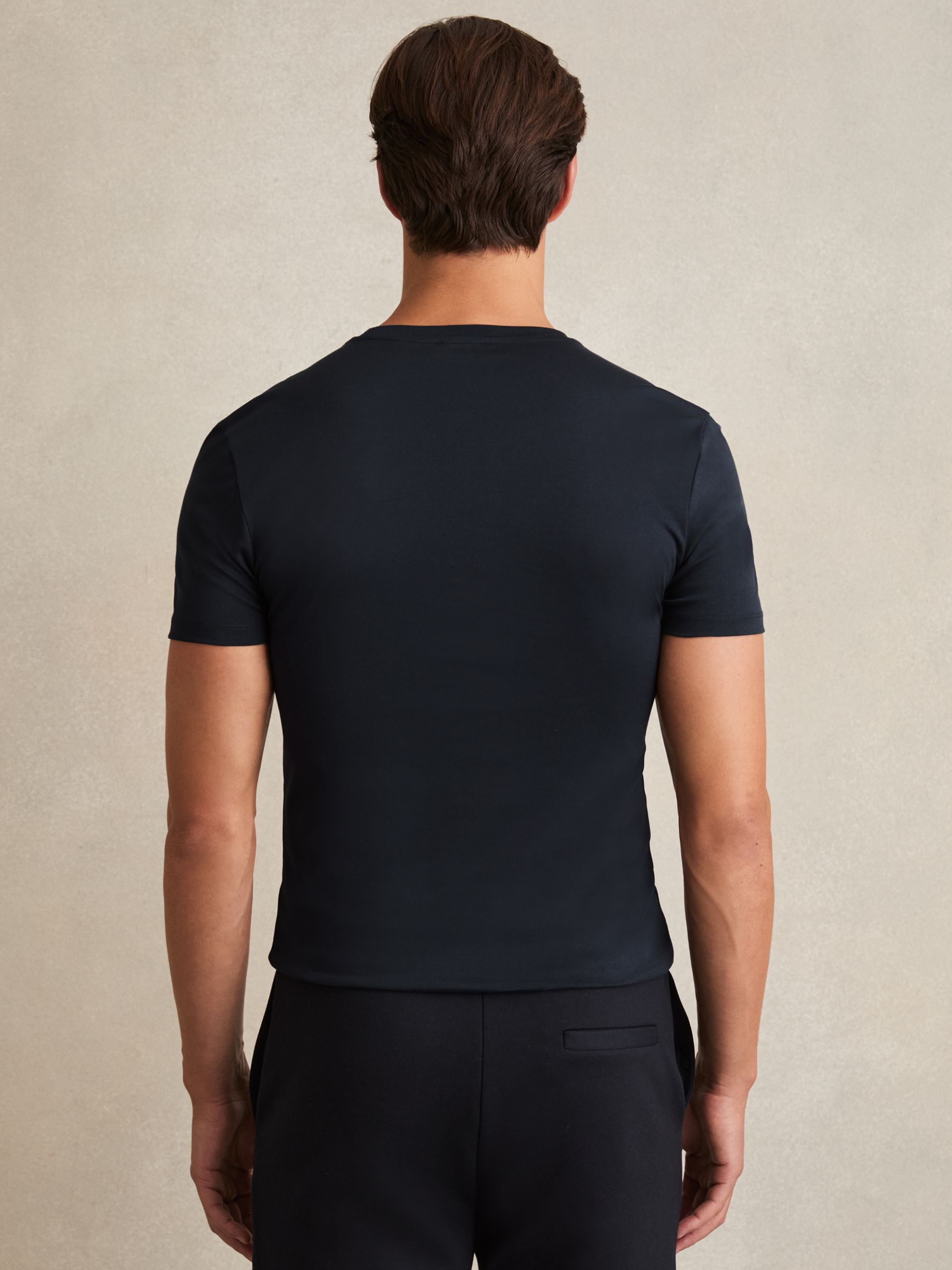 Cotton Sports-Fit T-Shirt in Navy - Image 4 of 5