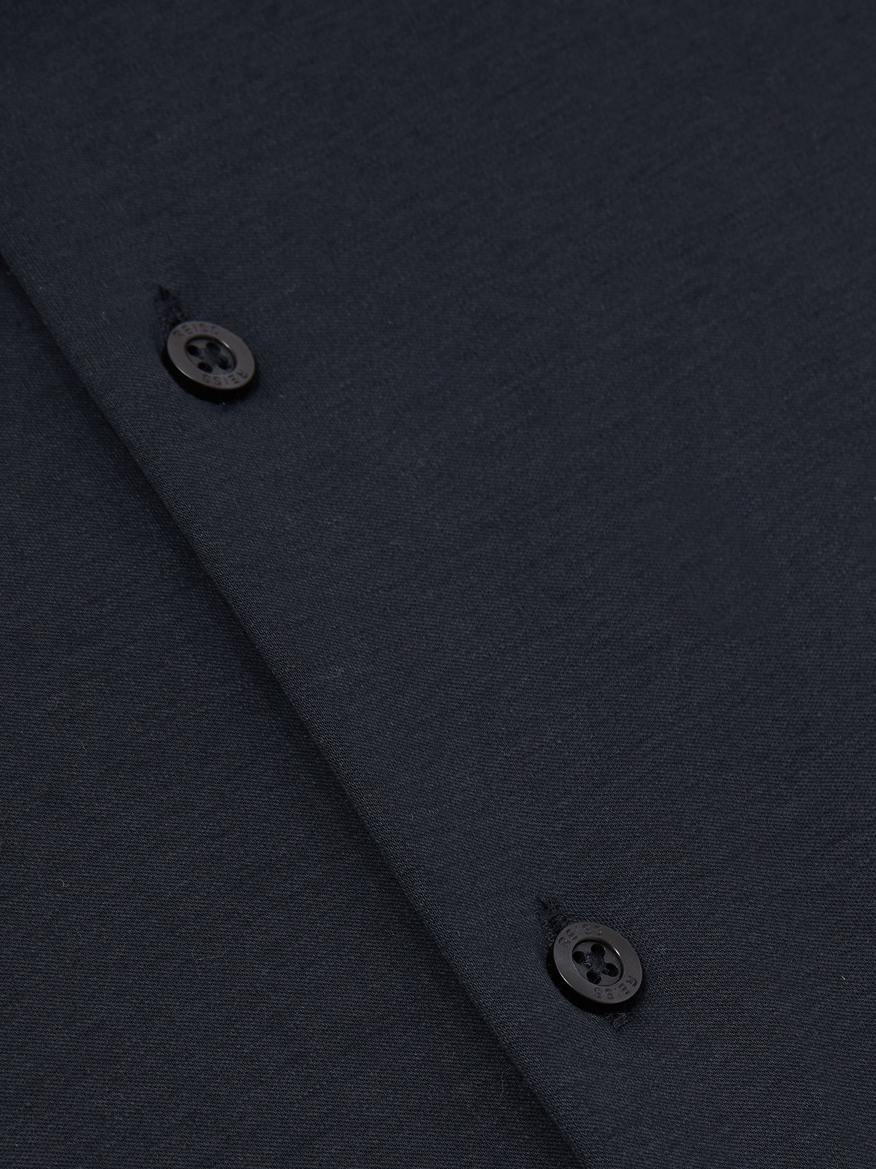 Cotton-Jersey Button-Through Shirt in Navy - Image 6 of 6